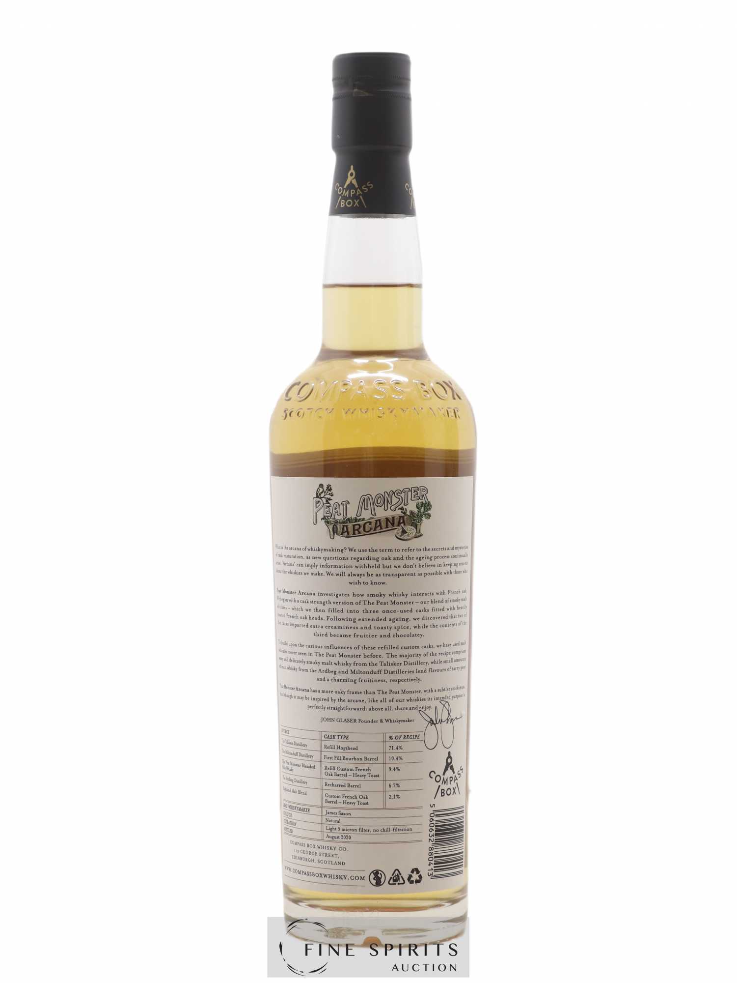 Peat Monster Arcana Compass Box One of 8328 - bottled 2020 Limited Edition - Lot of 1 bottle - 2