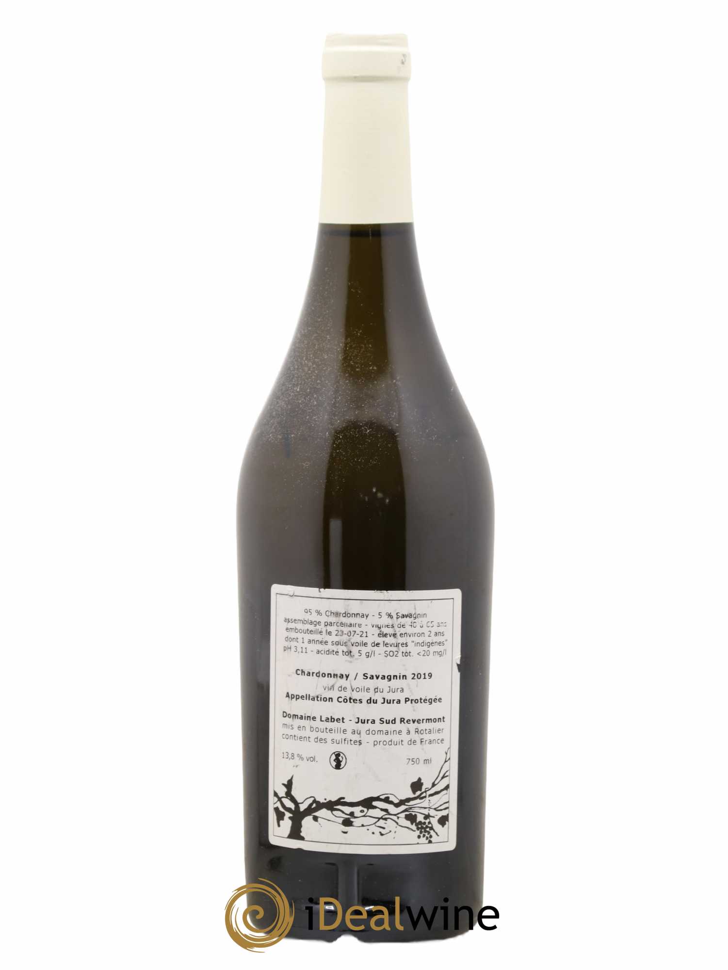 Côtes du Jura Vin de Voile Chardonnay-Savagnin cuvée de garde Romain - Julien - Charline Labet 2019 - Lot de 1 bouteille - 1
