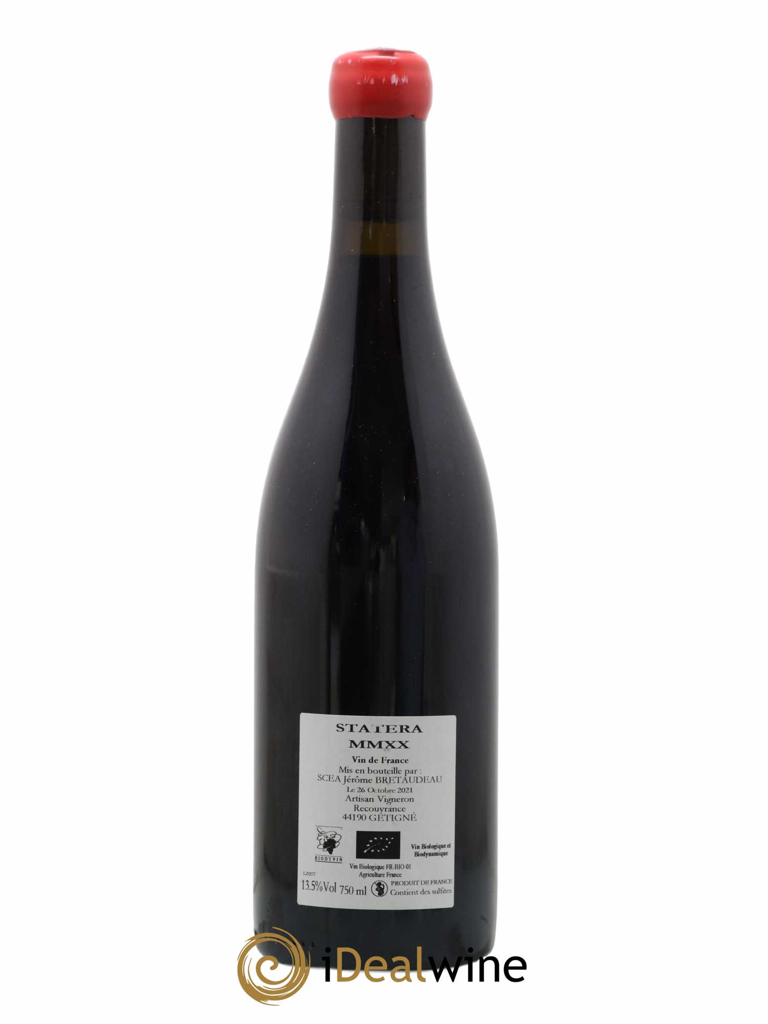 Vin de France Statera Jérôme Bretaudeau - Domaine de Bellevue  (sans prix de réserve) 2020 - Lot de 1 bouteille - 1