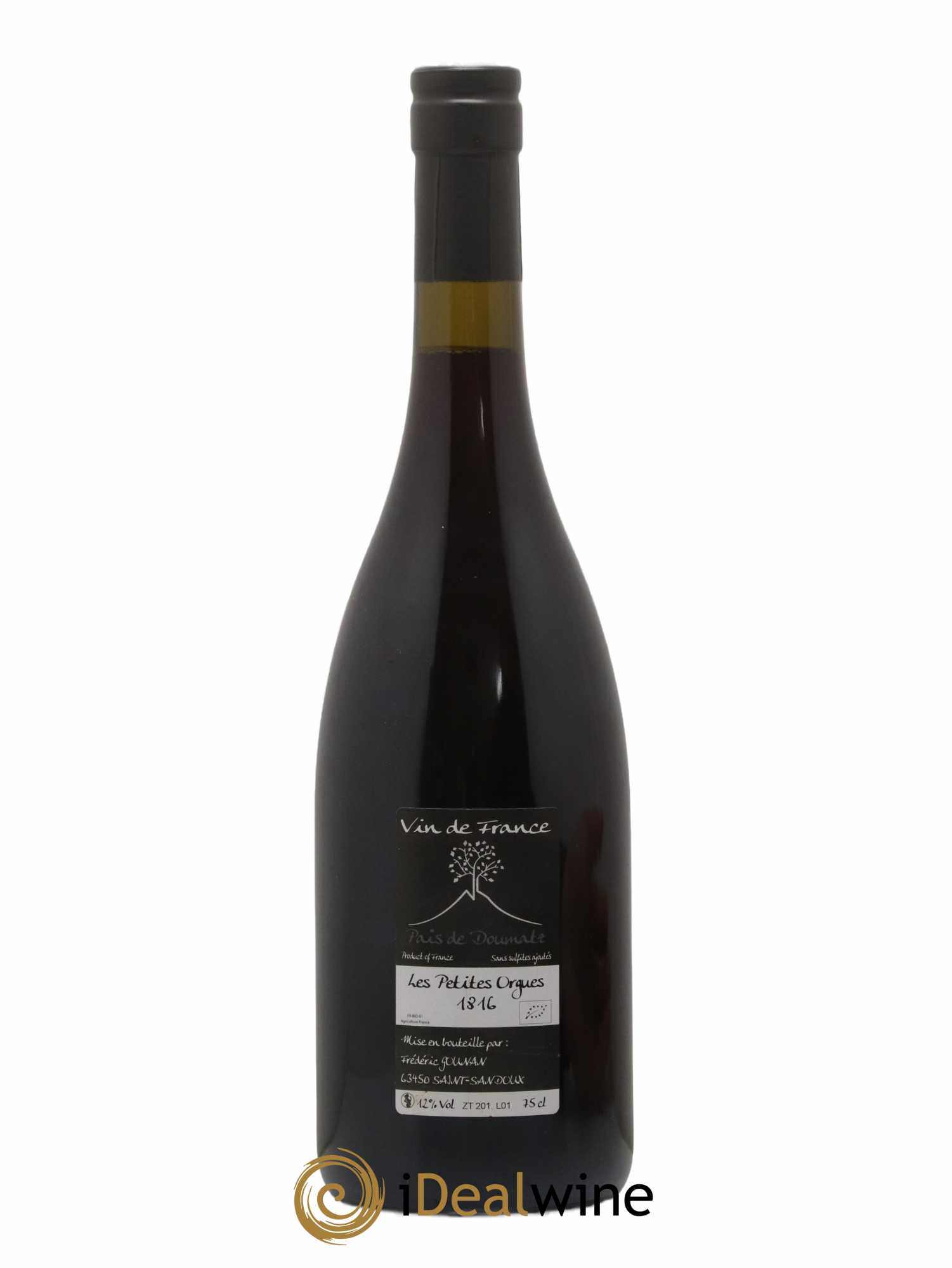 Vin de France Les Petites Orgues Vignoble de l'Arbre Blanc 2016 - Lot de 1 bouteille - 1