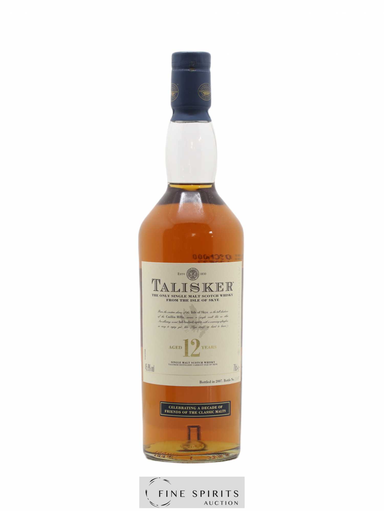 Talisker 12 years Of. Celebrating a decade of friends of the classic malts bottled 2007 - Lot of 1 bottle - 1
