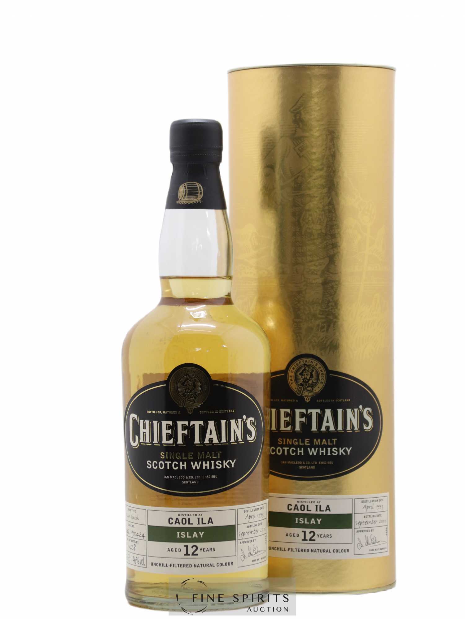 Caol Ila 12 years 1993 Chieftain's Cask n°90421-90424 - One of 1428 - bottled 2005 - Lot de 1 bouteille - 0