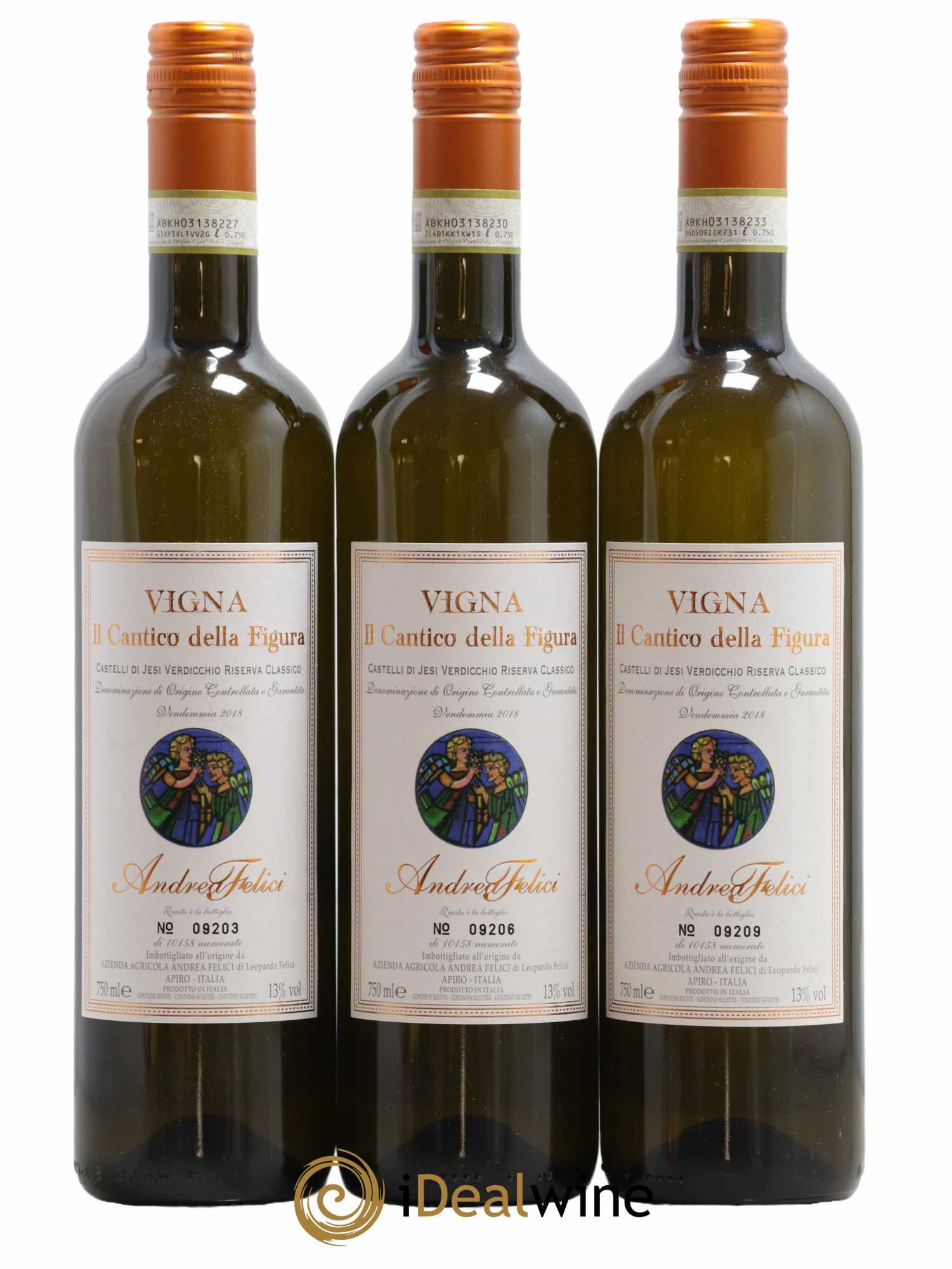 Italie Castelli di Jesi Verdicchio Riserva Classico II Cantico della Figura Azienda Agricola Andrea Felici 2018 - Lot de 3 bouteilles - 0