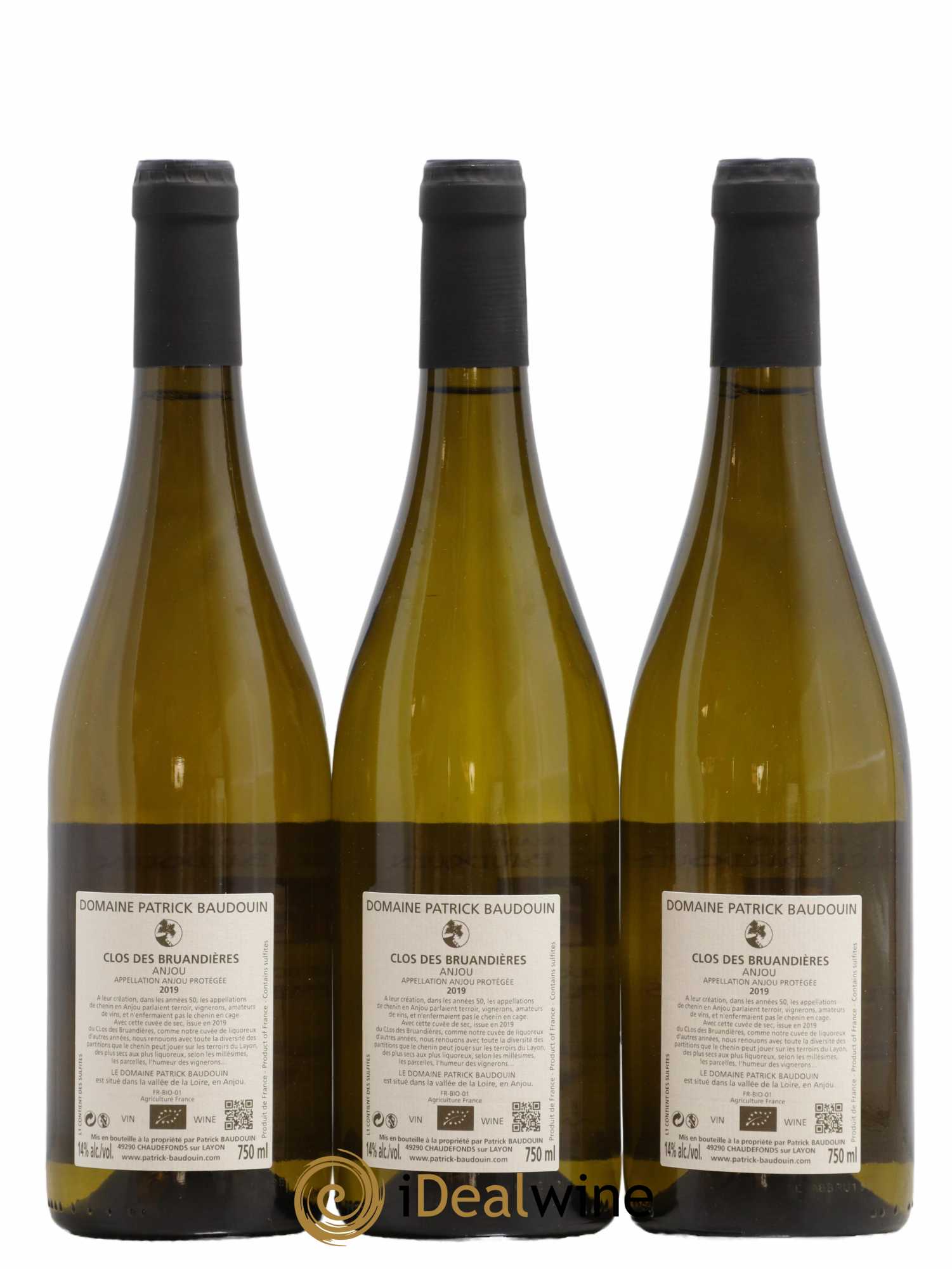 Anjou Le Clos des Bruandières Patrick Baudouin 2019 - Lot de 3 bouteilles - 1