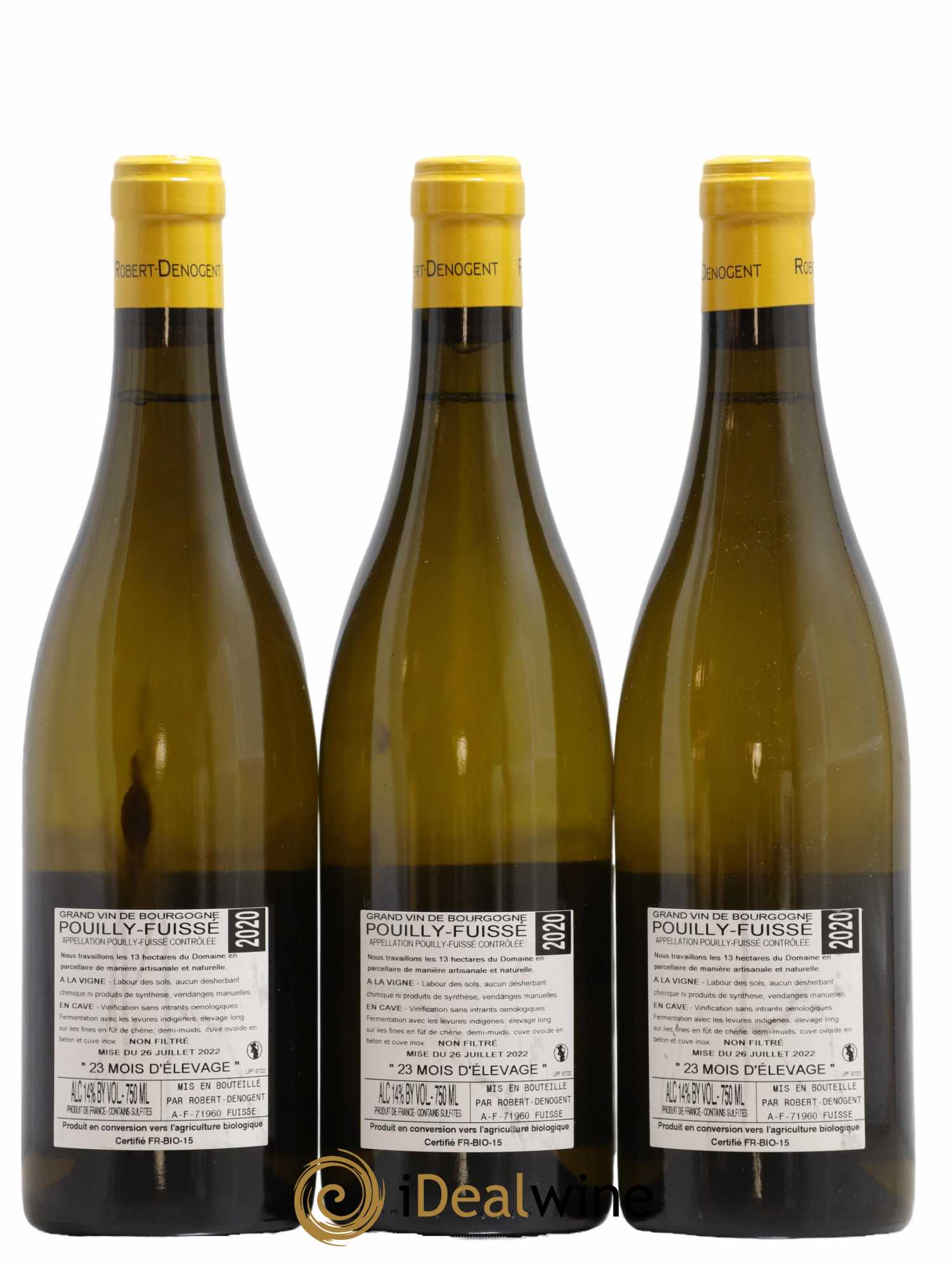 Pouilly-Fuissé La Croix Vieilles Vignes Robert Denogent (Domaine) 2019 - Lot de 3 bouteilles - 1