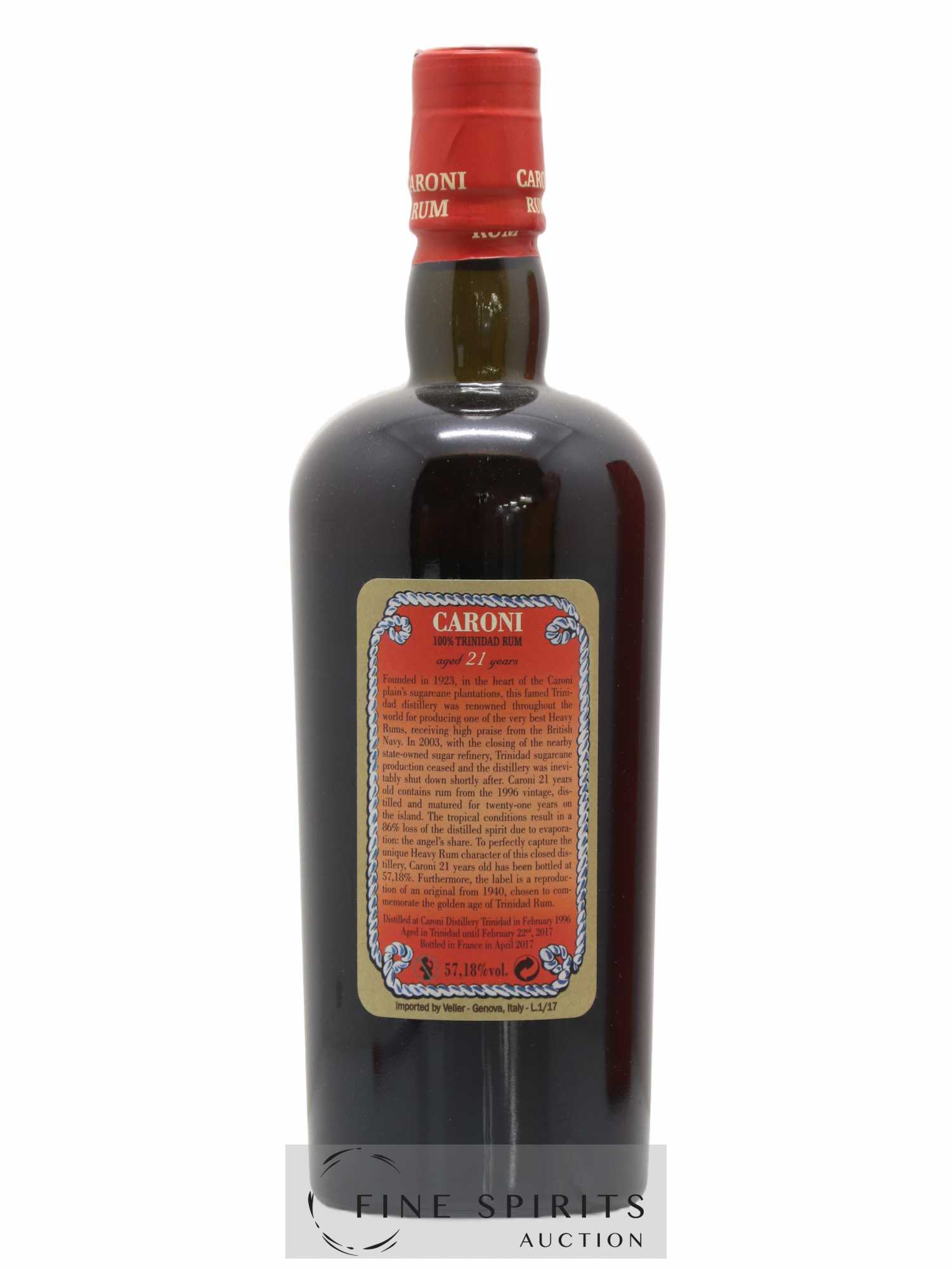 Caroni 21 years 1996 Of. 100° Imperial Proof bottled 2017 Velier Extra Strong - Lot de 1 bouteille - 2