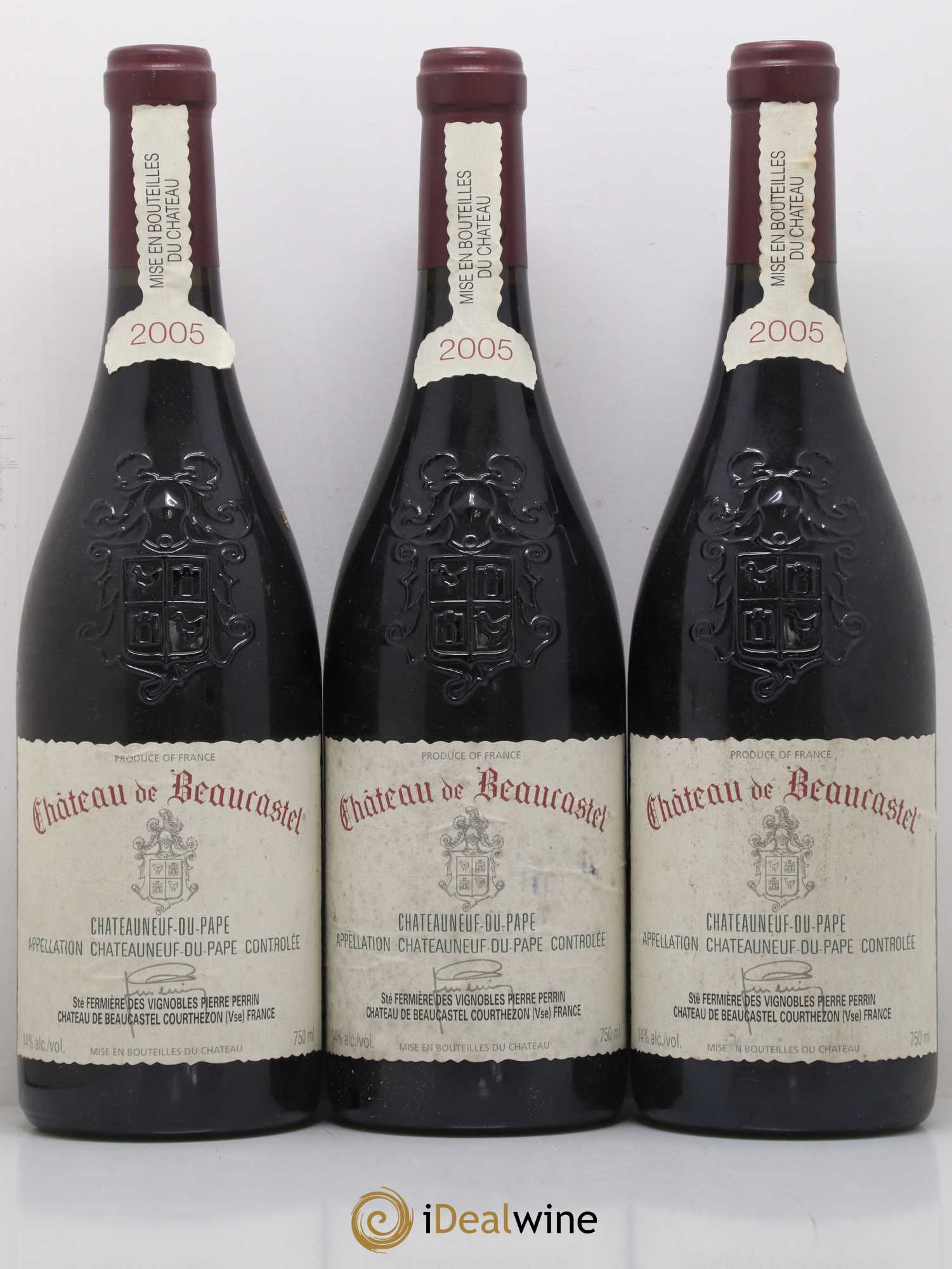 Châteauneuf-du-Pape Château de Beaucastel Famille Perrin 2005 - Lot de 3 bouteilles - 0