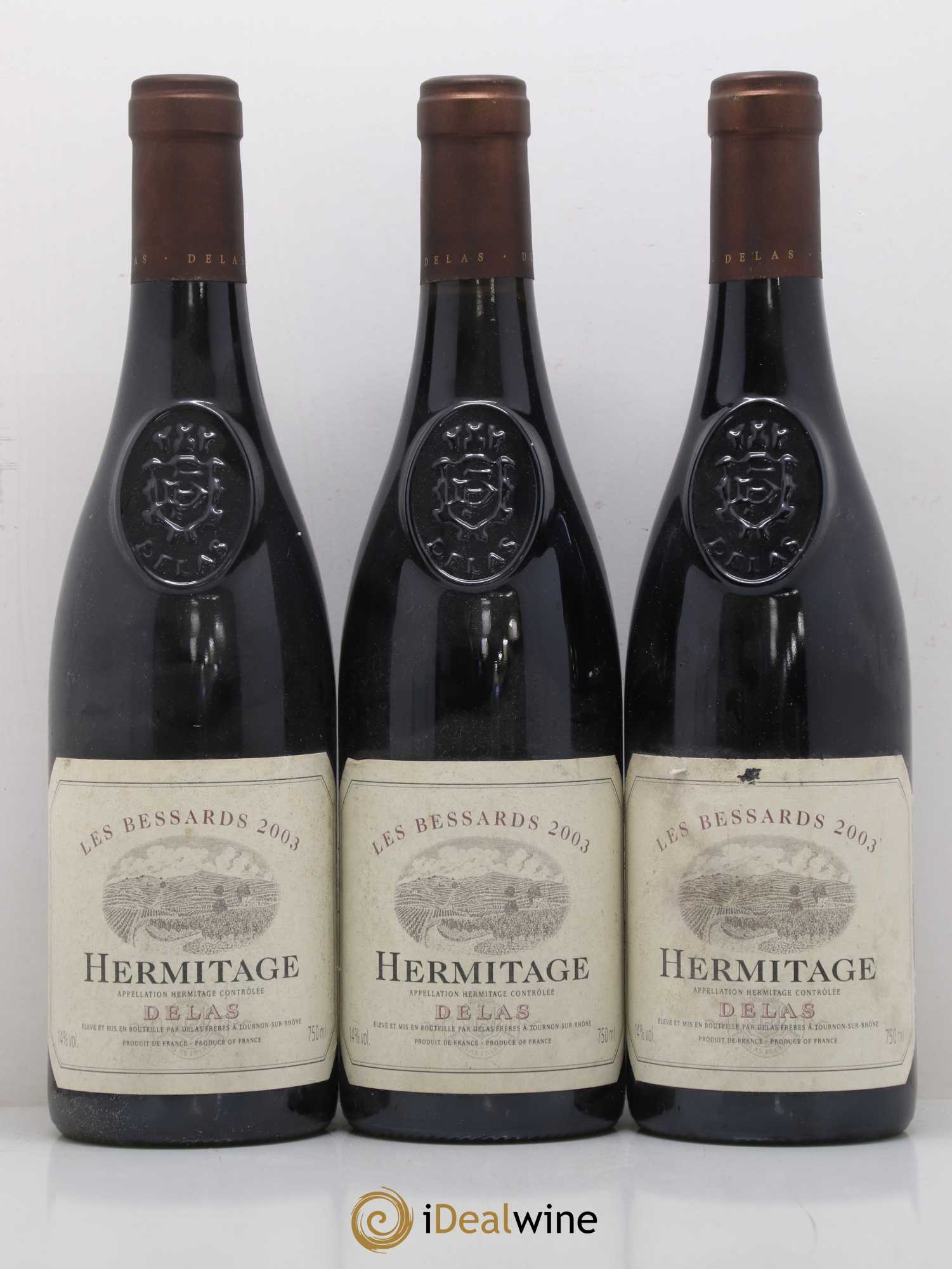 Hermitage Les Bessards Delas Frères 2003 - Lot de 3 bouteilles - 0