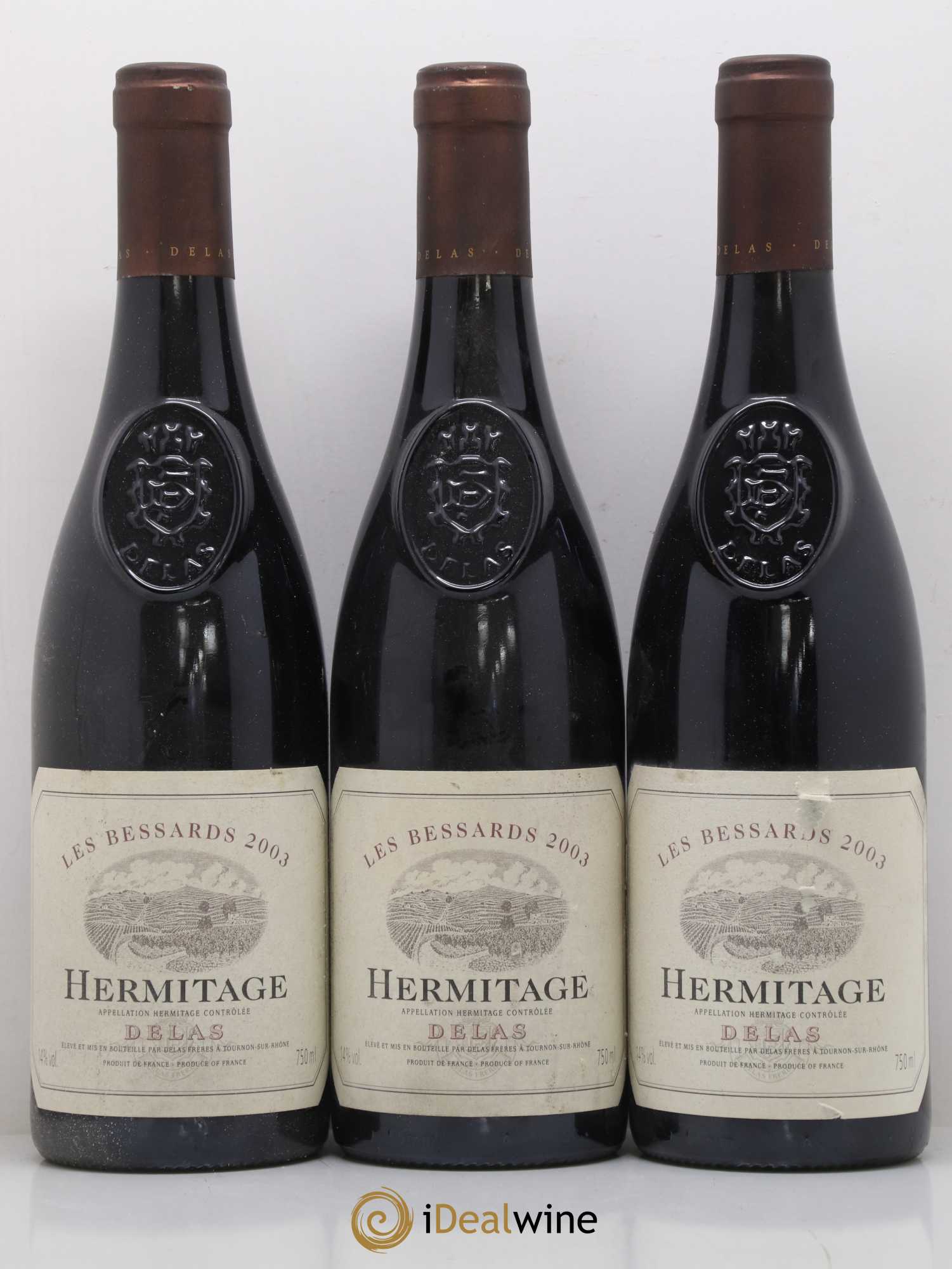 Hermitage Les Bessards Delas Frères 2003 - Lot de 3 bouteilles - 0
