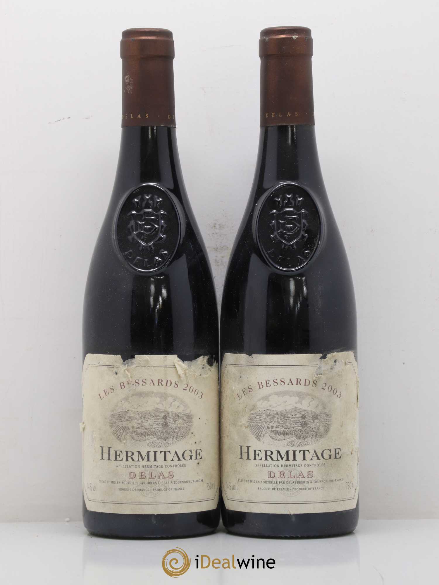 Hermitage Les Bessards Delas Frères 2003 - Lot de 2 bouteilles - 0