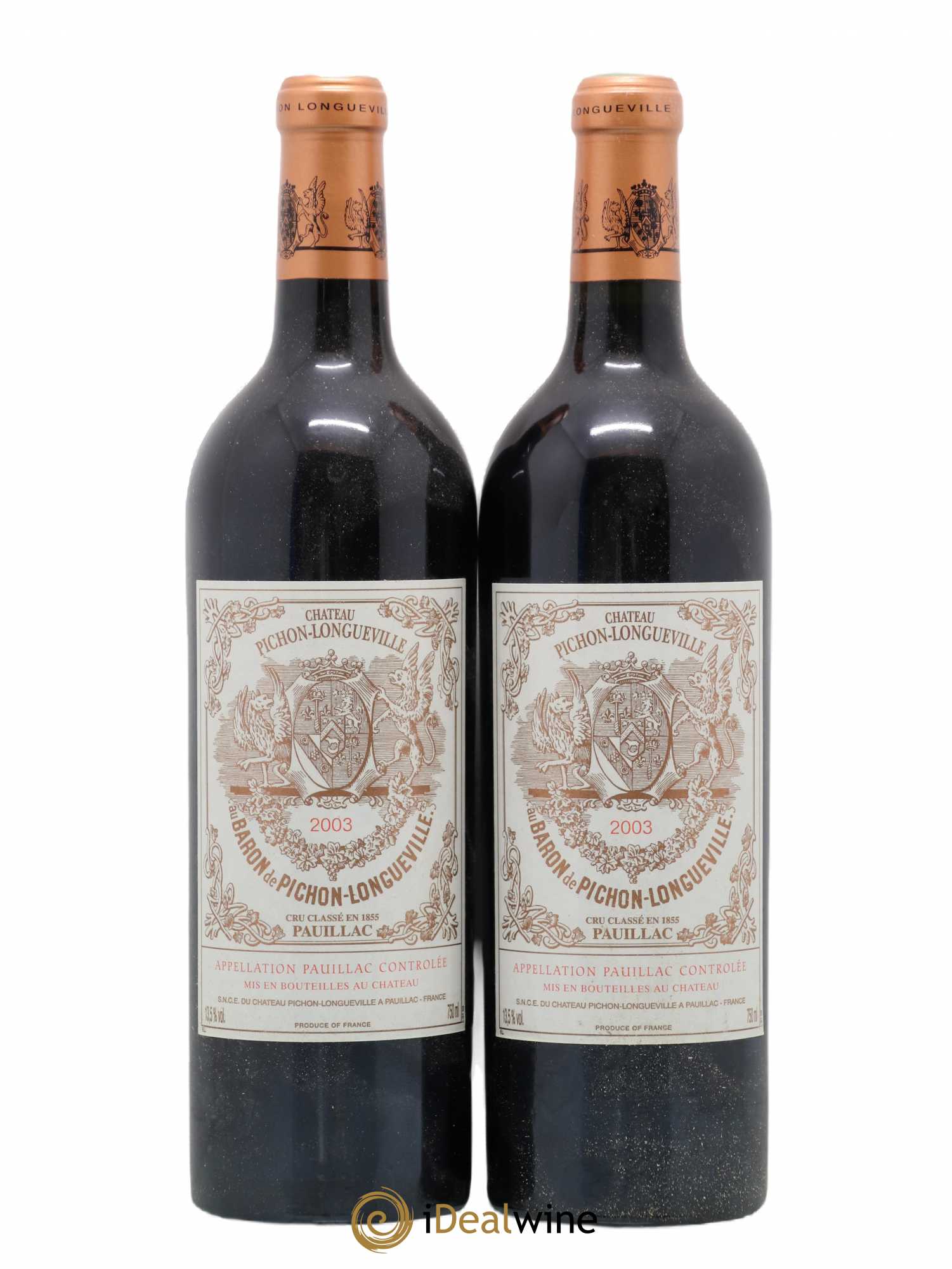 Pichon Longueville Baron 2ème Grand Cru Classé 2003 - Lot de 2 bouteilles - 0