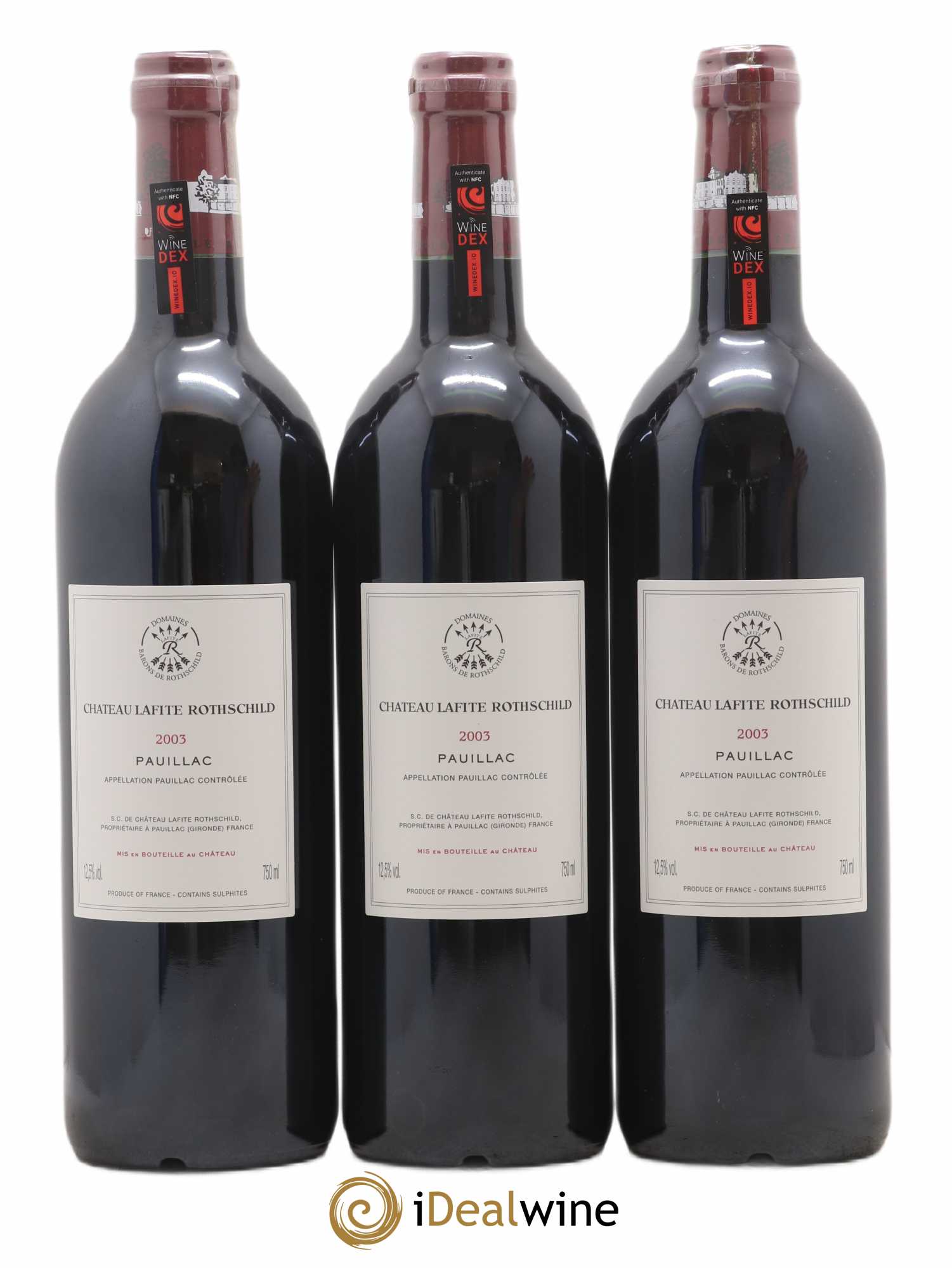 Château Lafite Rothschild 1er Grand Cru Classé 2003 - Lot de 3 bouteilles - 1