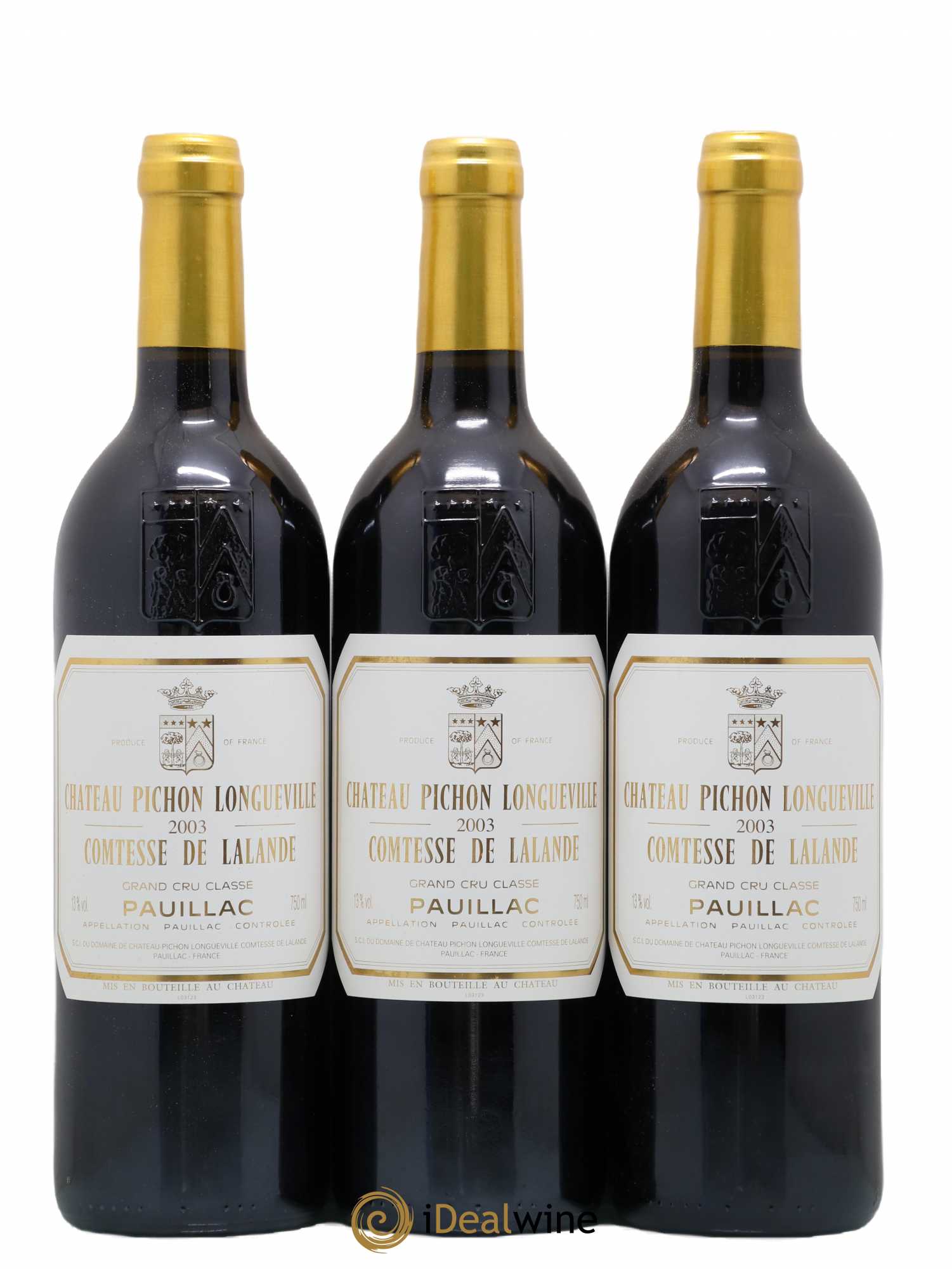 Château Pichon Longueville Comtesse de Lalande 2ème Grand Cru Classé 2003 - Lot de 3 bouteilles - 0