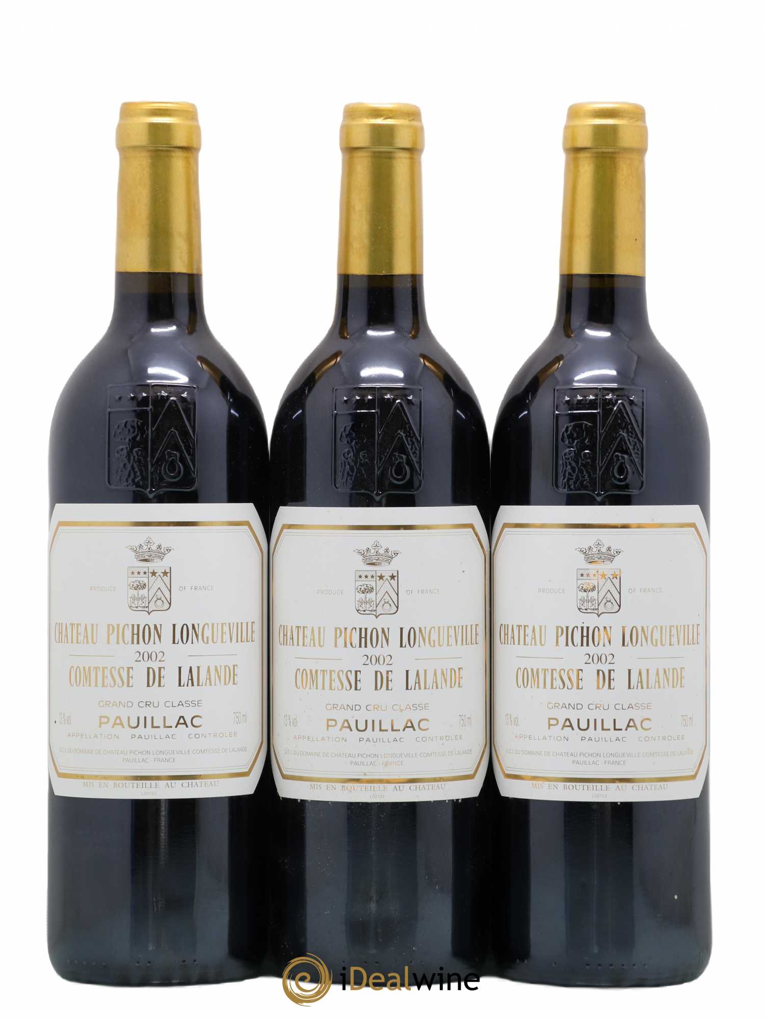 Château Pichon Longueville Comtesse de Lalande 2ème Grand Cru Classé 2002 - Lot de 3 bouteilles - 0