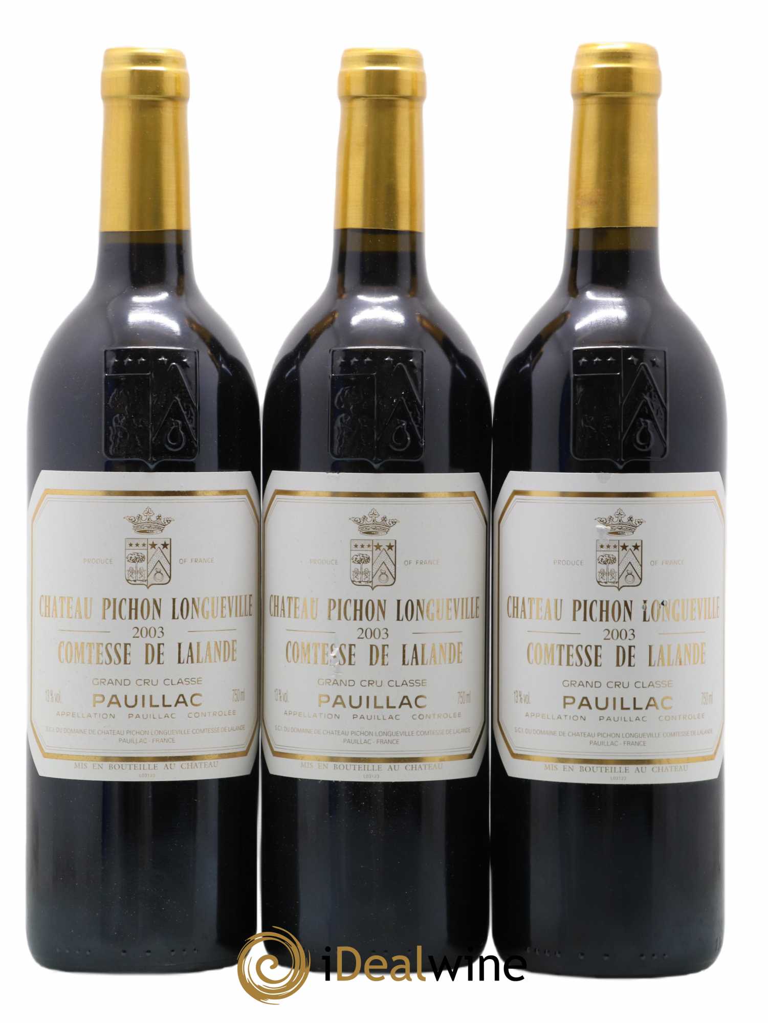 Château Pichon Longueville Comtesse de Lalande 2ème Grand Cru Classé 2003 - Lot de 3 bouteilles - 0