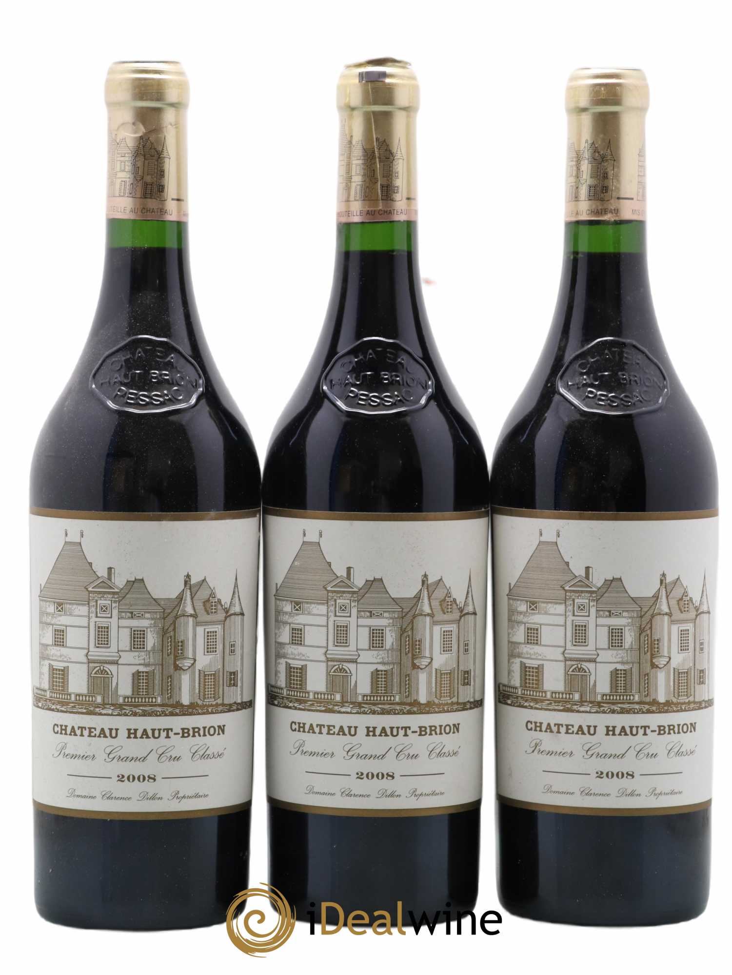 Château Haut Brion 1er Grand Cru Classé 2008 - Lot de 3 bouteilles - 0