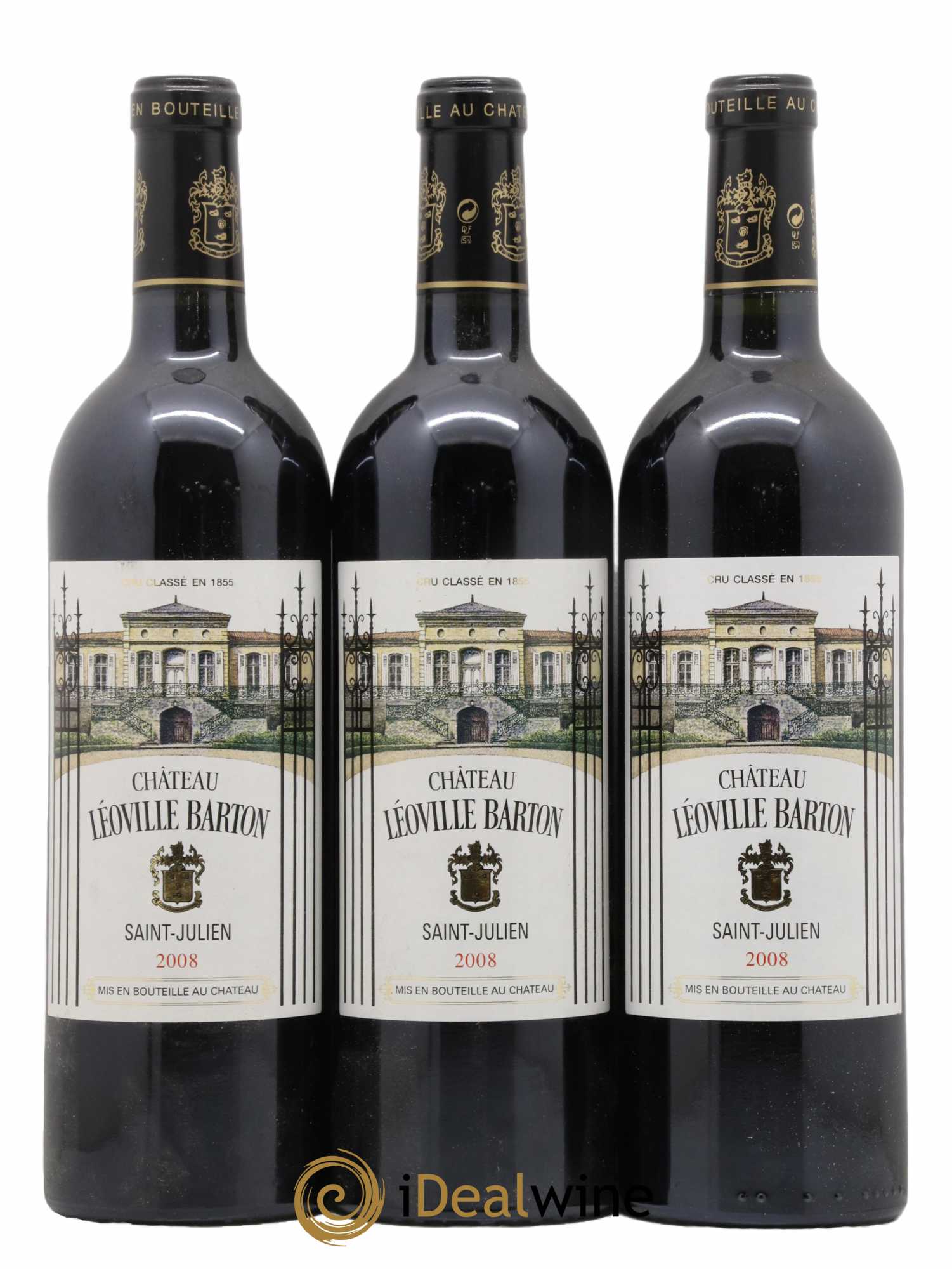 Château Léoville Barton 2ème Grand Cru Classé 2008 - Lot de 3 bouteilles - 0