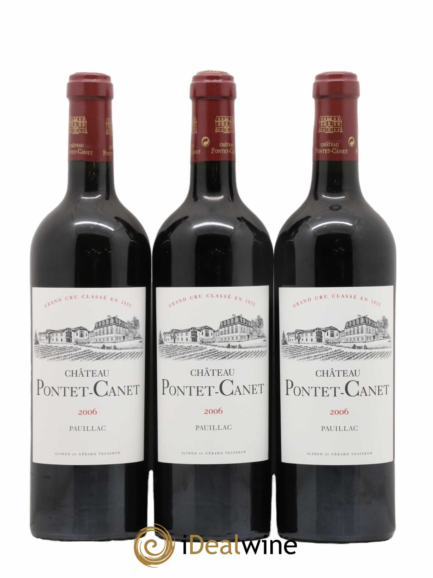Château Pontet Canet 5ème Grand Cru Classé 2006 - Lot de 3 bouteilles - 0