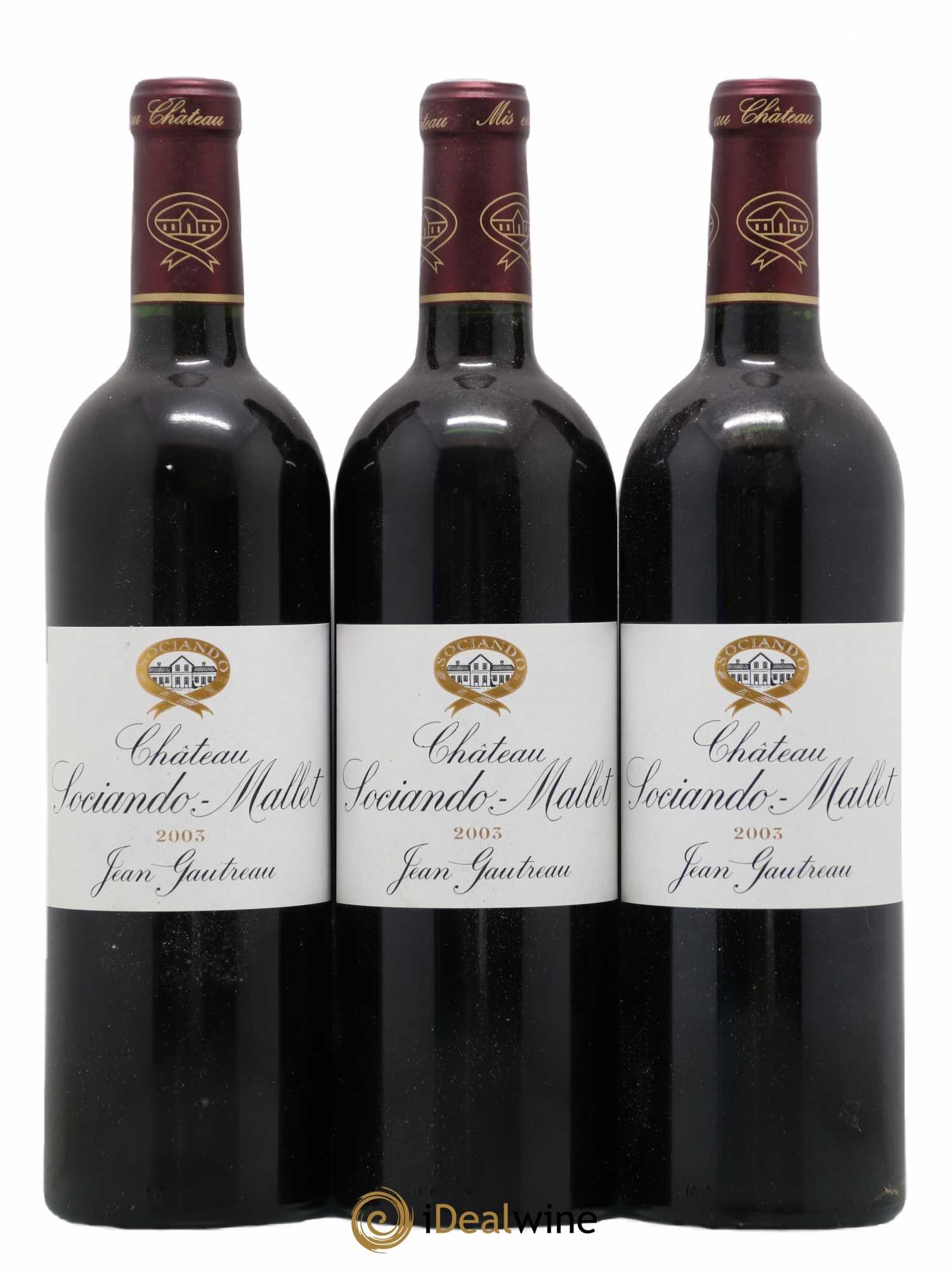 Château Sociando Mallet 2003 - Lot de 3 bouteilles - 0