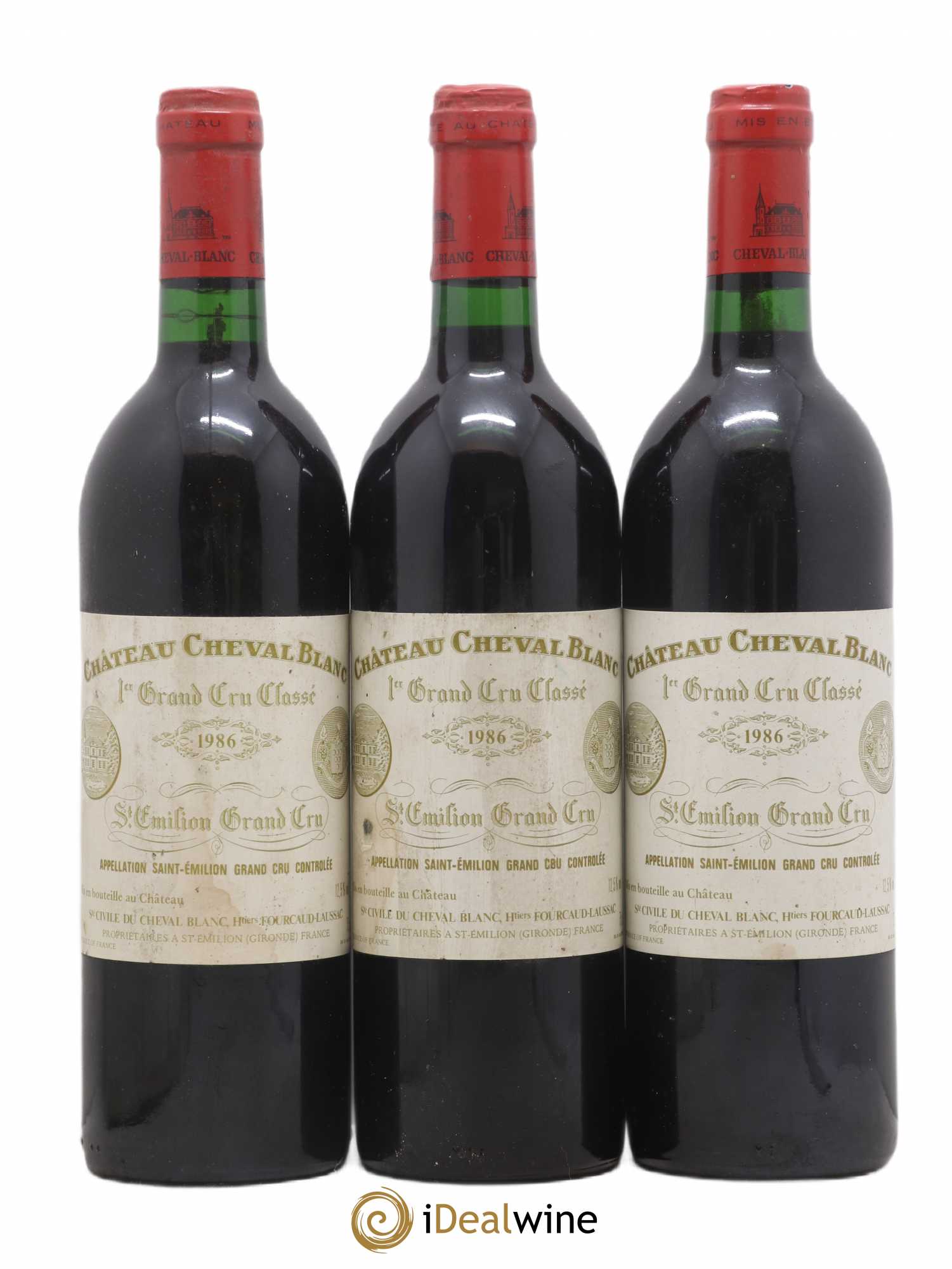 Château Cheval Blanc 1er Grand Cru Classé A 1986 - Lot de 3 bouteilles - 0