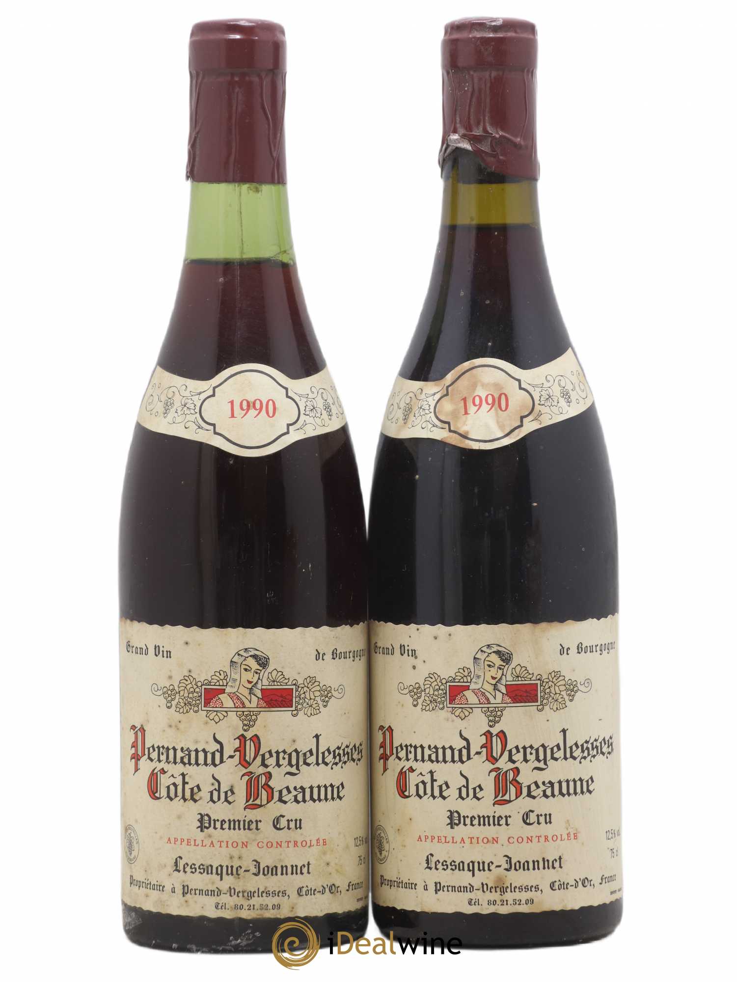 Pernand-Vergelesses Domaine Lessaque-Joannet 1990 - Posten von 2 Flaschen - 0
