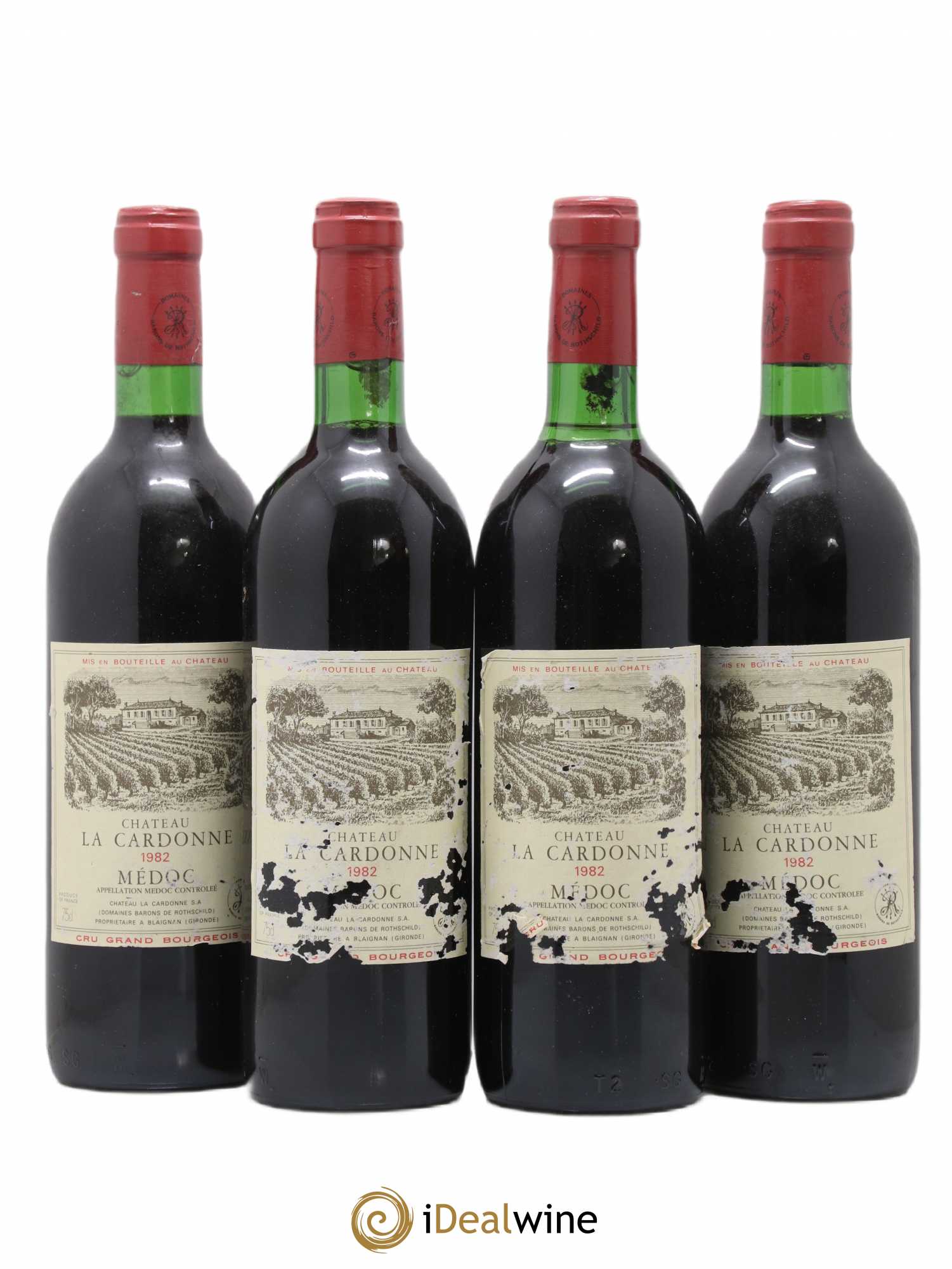 Château la Cardonne Cru Bourgeois 1982 - Lot de 4 bouteilles - 0