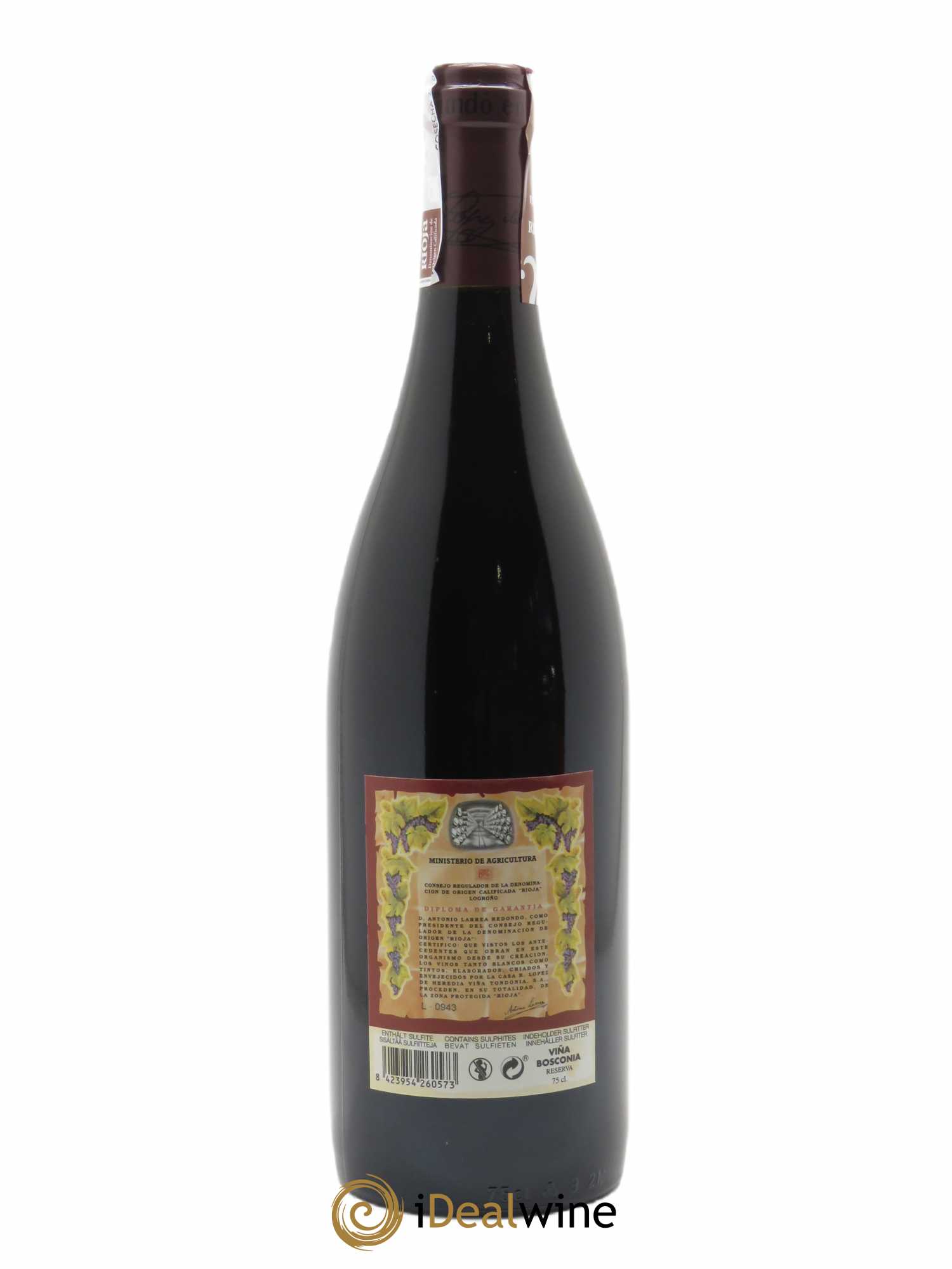 Rioja Viña Bosconia Reserva Vina Tondonia R. Lopez de Heredia 2010 - Lot de 1 bouteille - 1