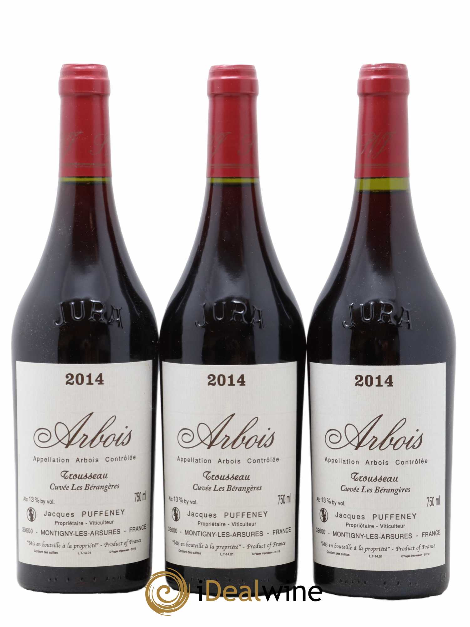 Arbois Trousseau Cuvée Les Bérangères Jacques Puffeney 2014 - Lot de 3 bouteilles - 0