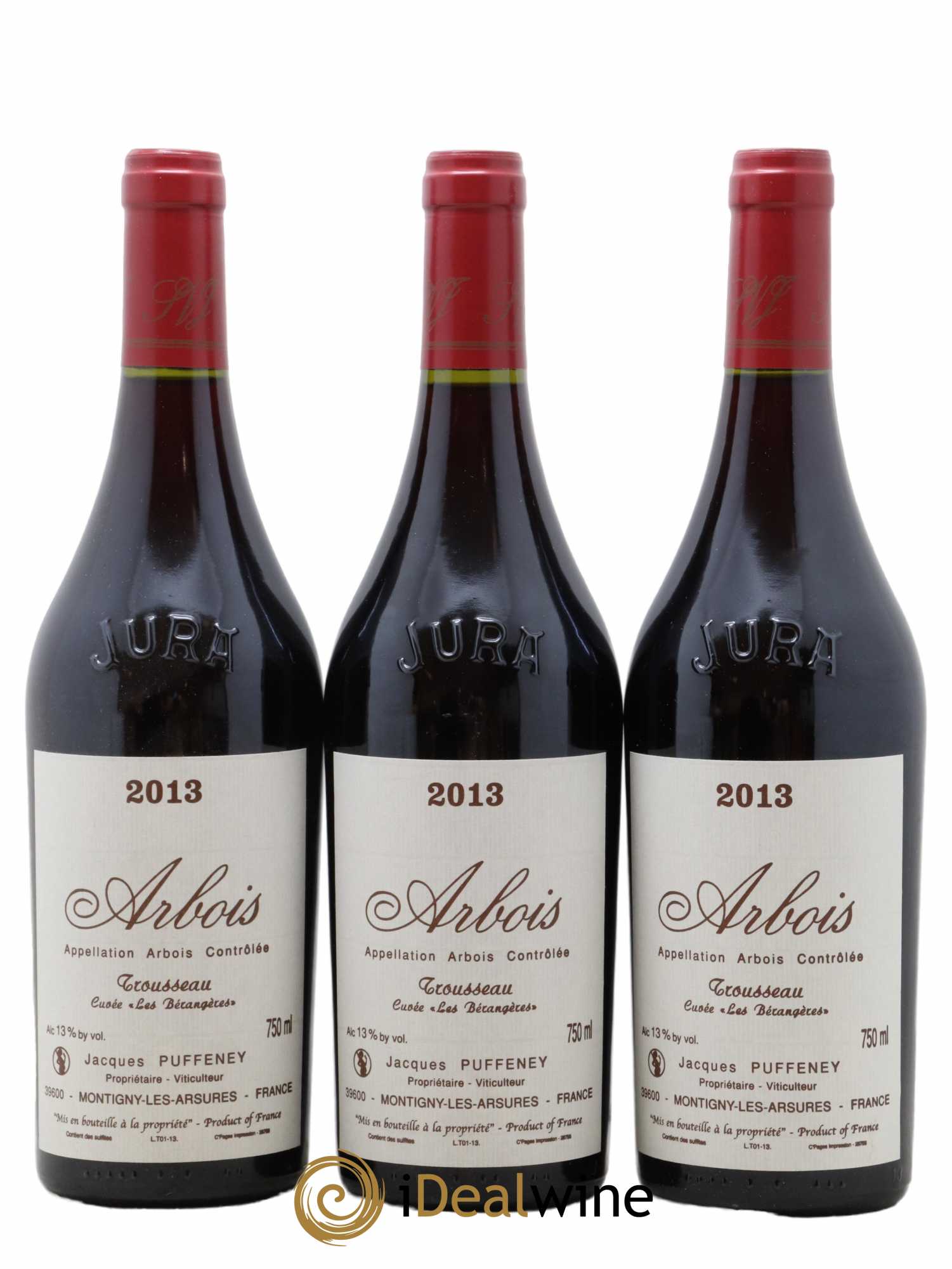 Arbois Trousseau Cuvée Les Bérangères Jacques Puffeney 2013 - Lot of 3 bottles - 0