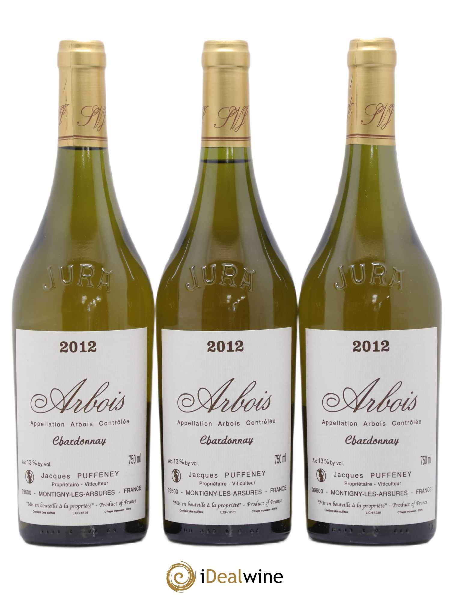Arbois Chardonnay Jacques Puffeney 2012 - Lot de 3 bouteilles - 0