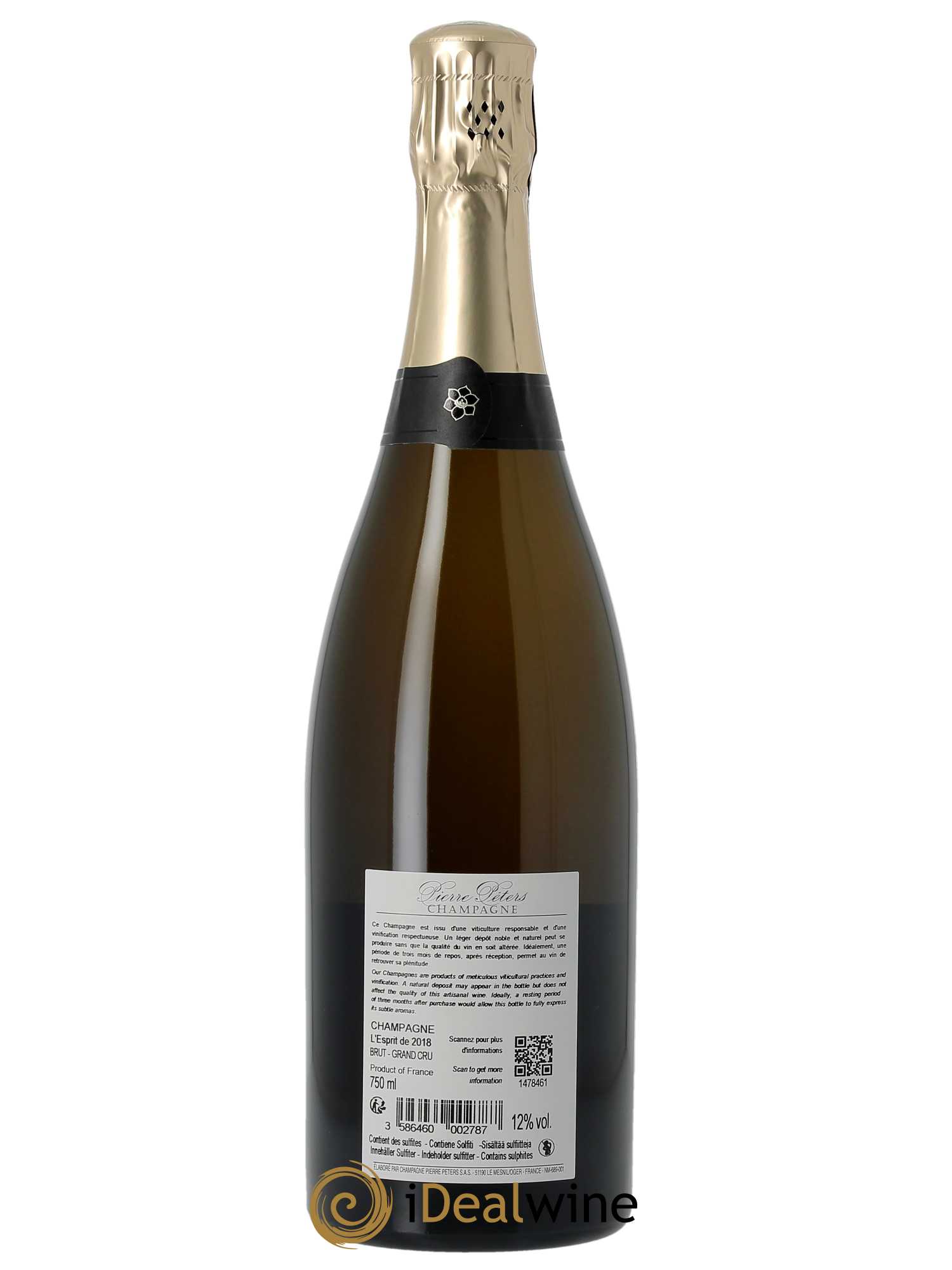 l'Esprit Blanc de Blancs Brut Pierre Péters 2018 - Lot de 1 bouteille - 1