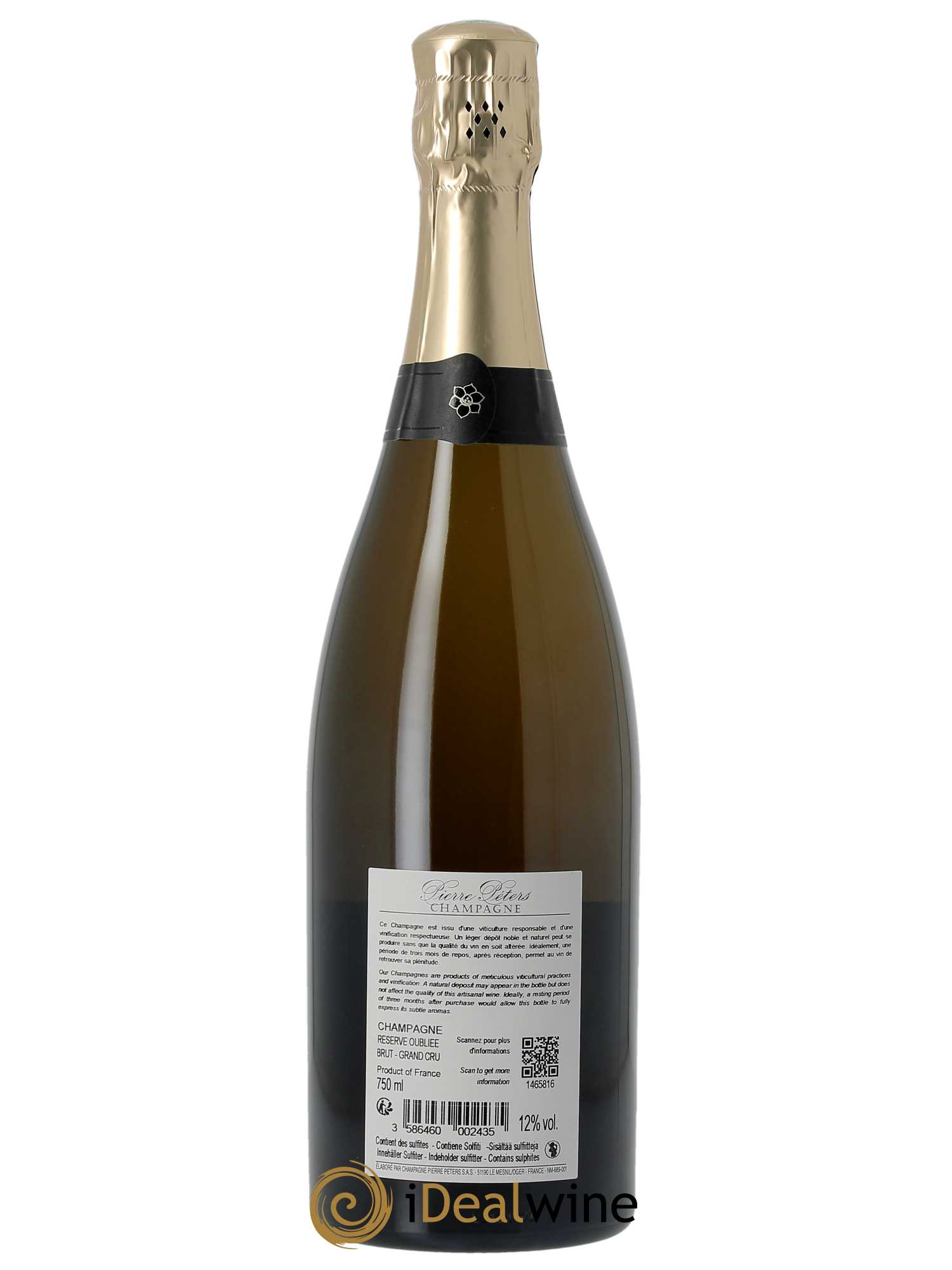 Réserve oubliée Brut Gand Cru Blanc de Blancs Pierre Péters - Lot de 1 bouteille - 1