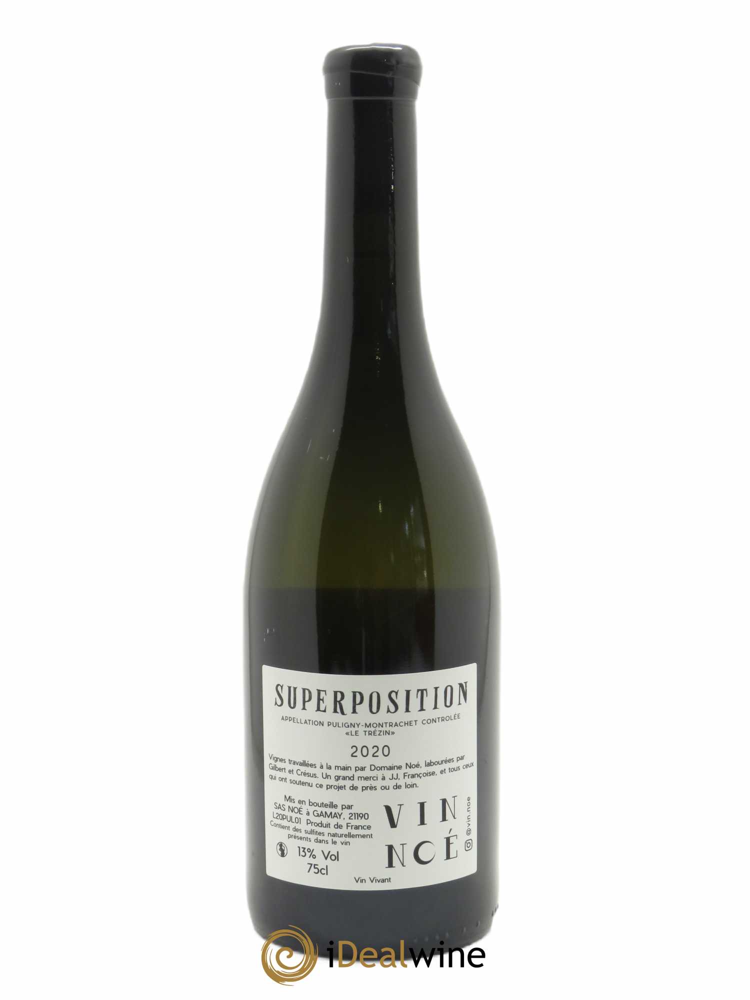 Puligny-Montrachet Le Trézin Super Position Vin Noé 2020 - Lot de 1 bouteille - 1