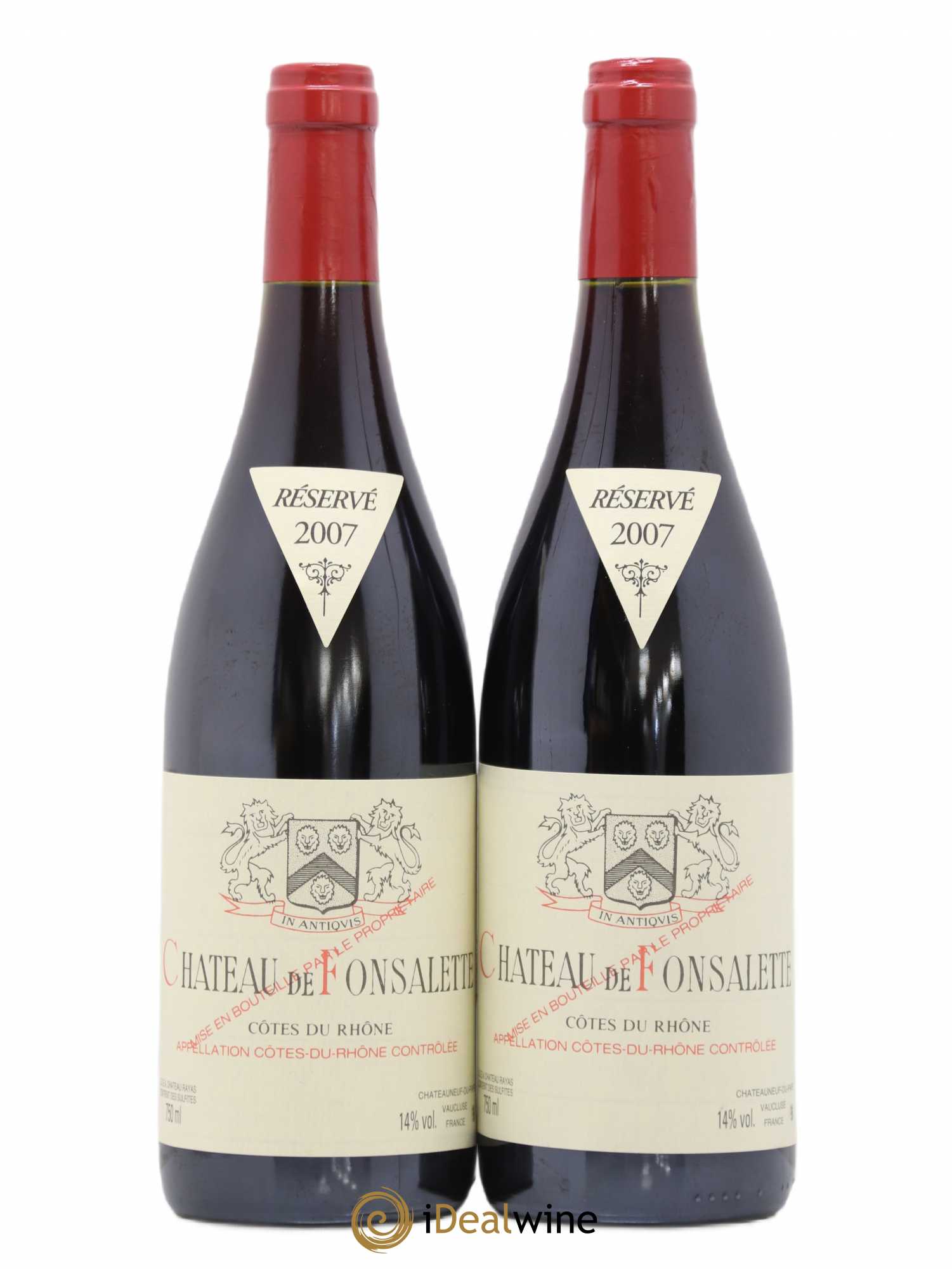 Côtes-du-Rhône Château de Fonsalette Emmanuel Reynaud 2007 - Lot de 2 bouteilles - 0