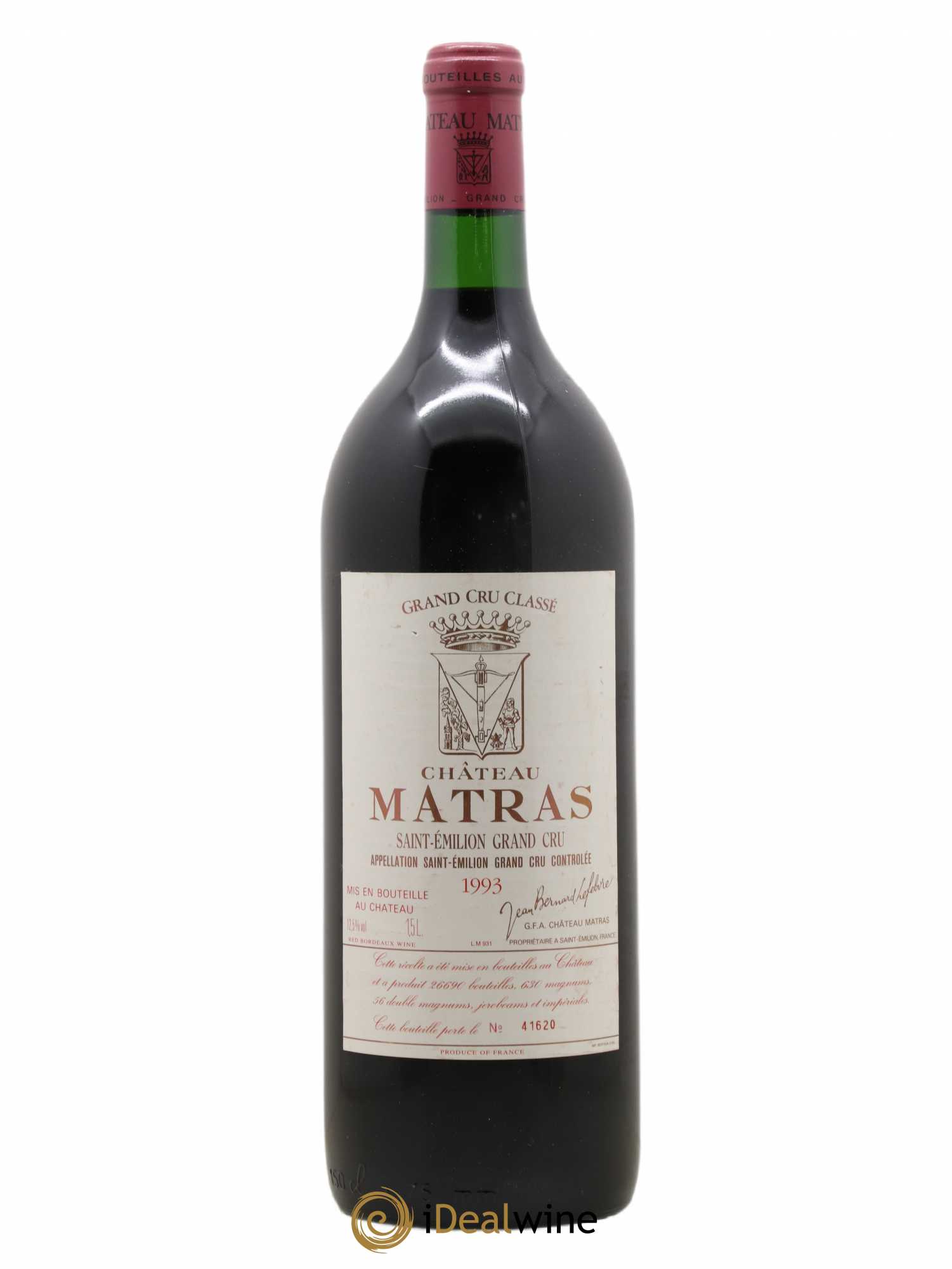 Saint-Émilion Grand Cru Château Matras 1993 - Lot de 1 magnum - 0