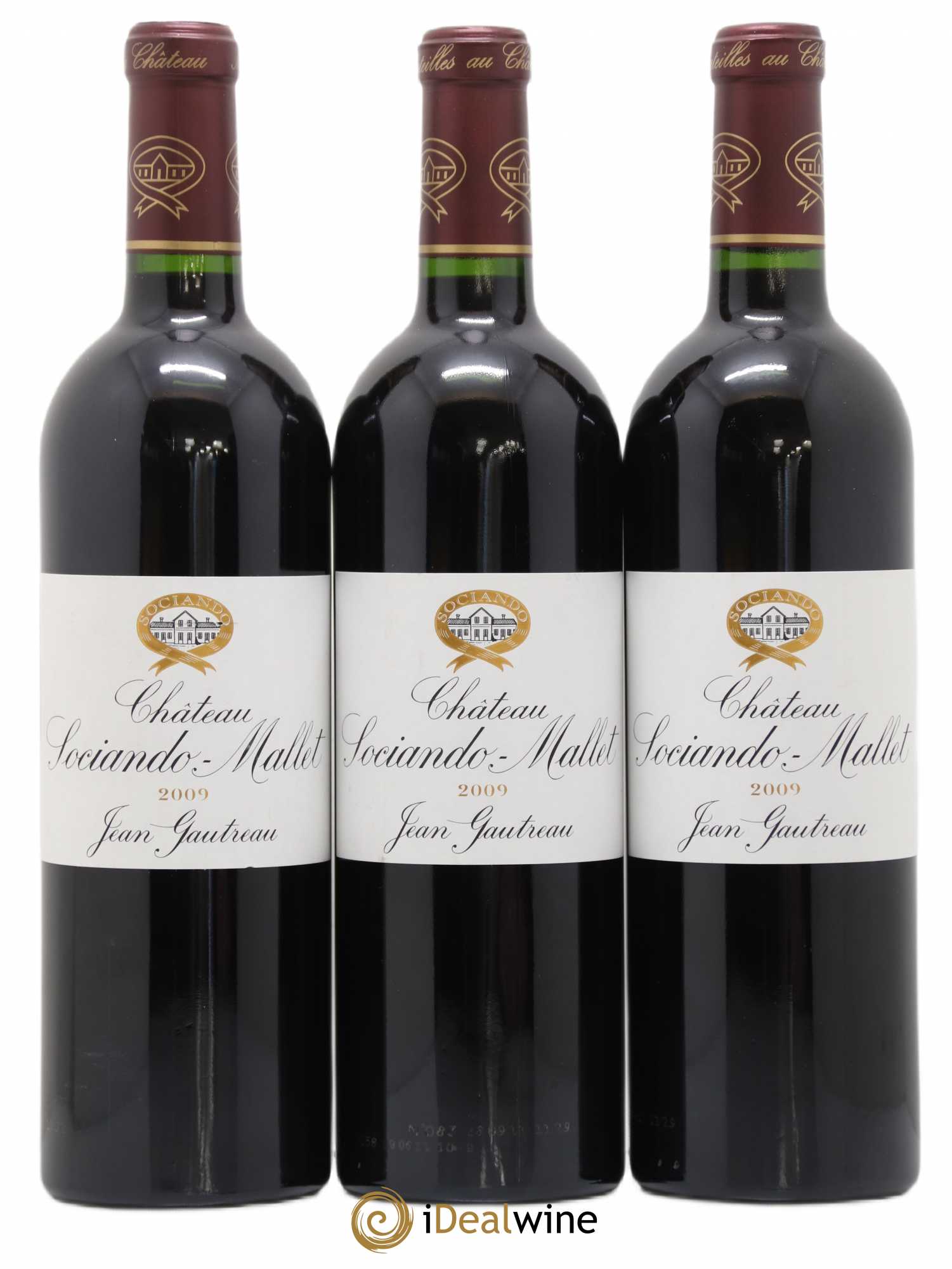 Château Sociando Mallet 2009 - Lot de 3 bouteilles - 0