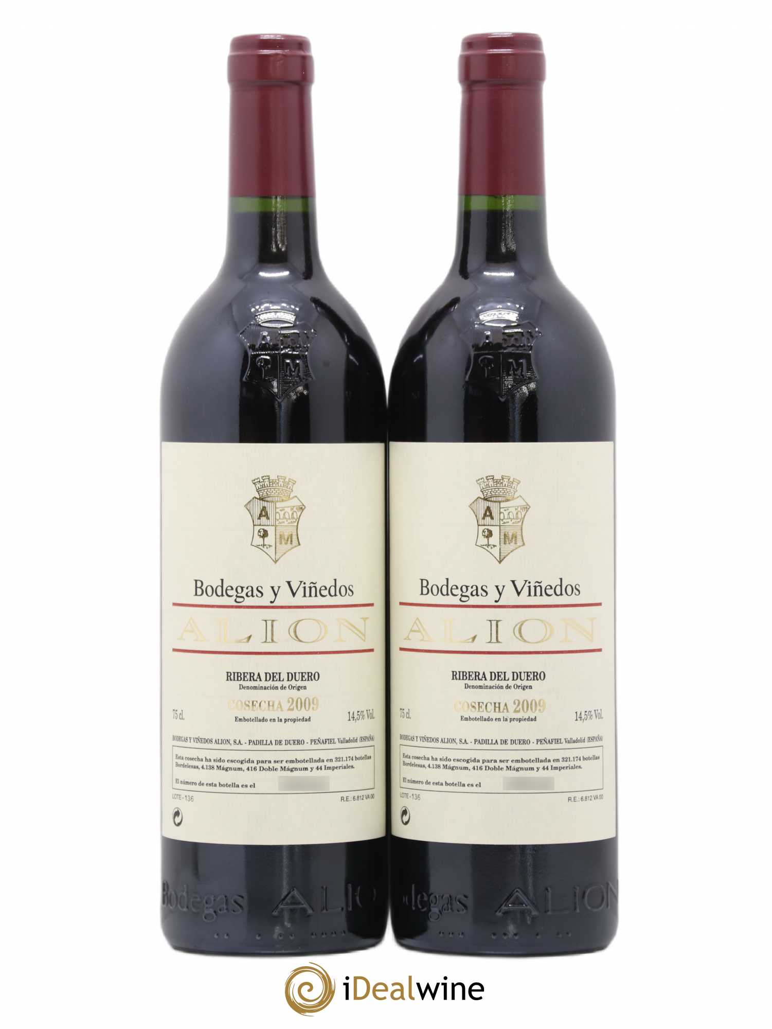 Ribera Del Duero DO Vega Sicilia Alion Famille Alvarez 2009 - Lot de 2 bouteilles - 0