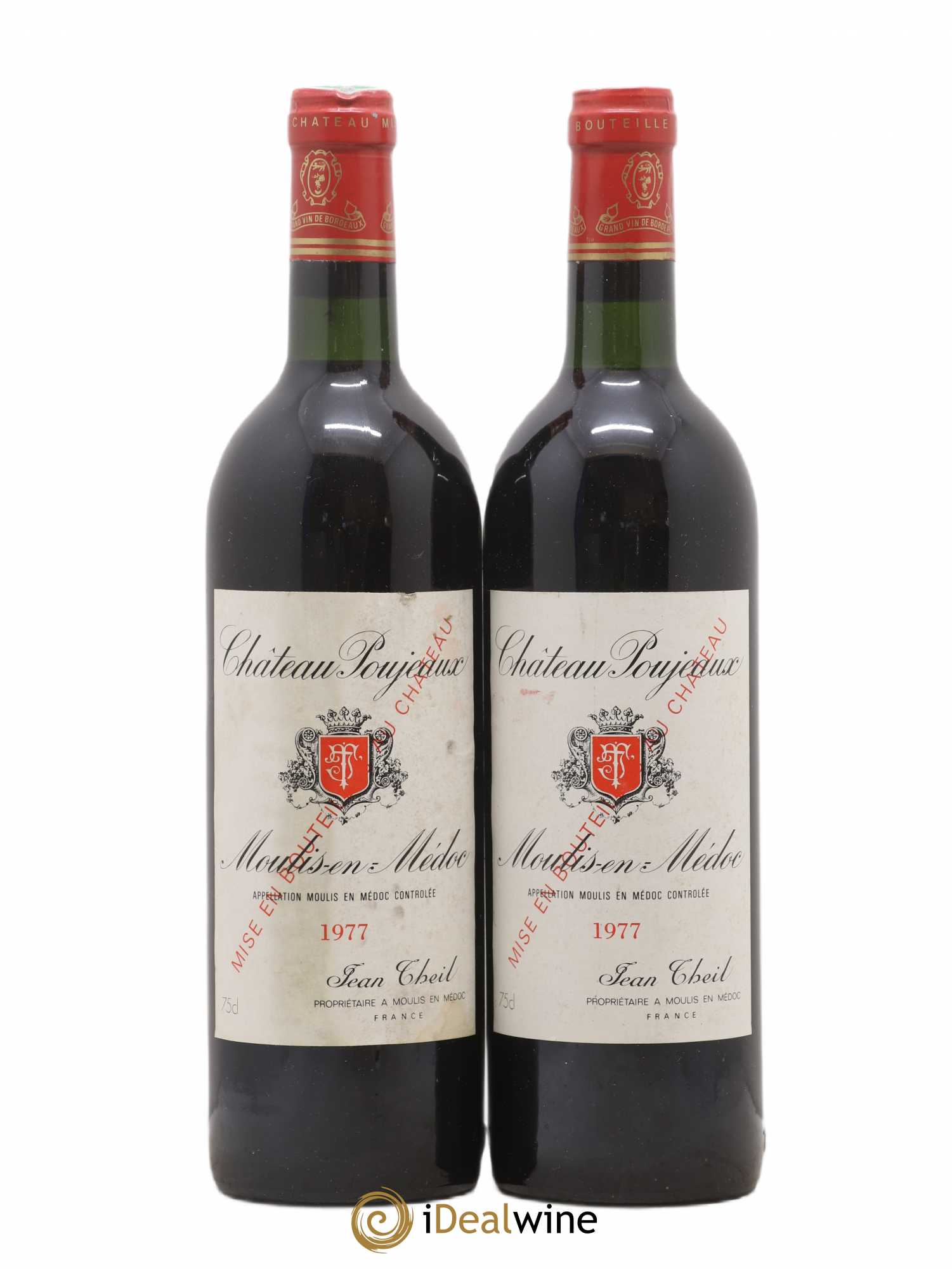Château Poujeaux 1977 - Lot de 2 bouteilles - 0