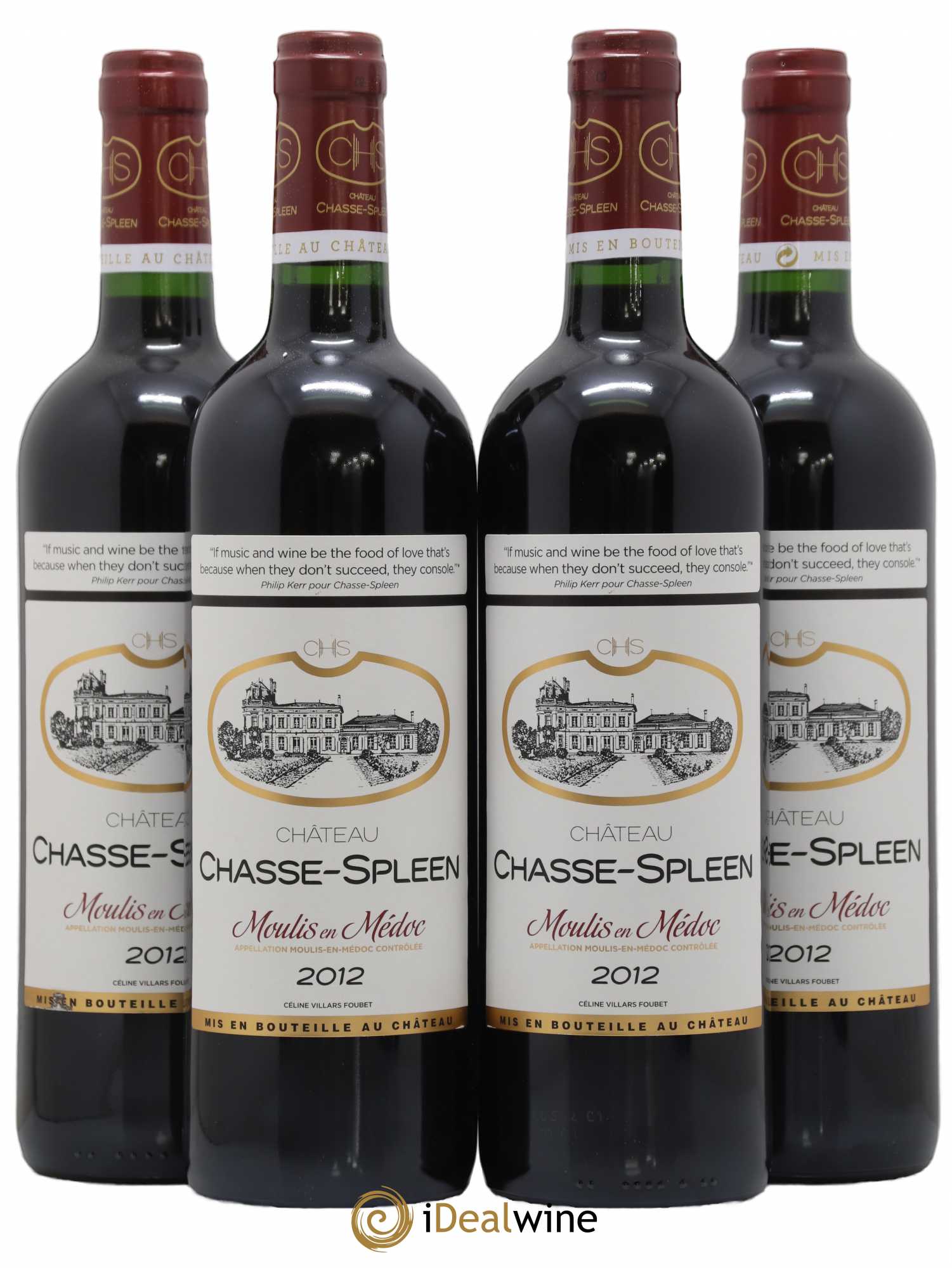 Château Chasse Spleen 2012 - Lot de 4 bouteilles - 0