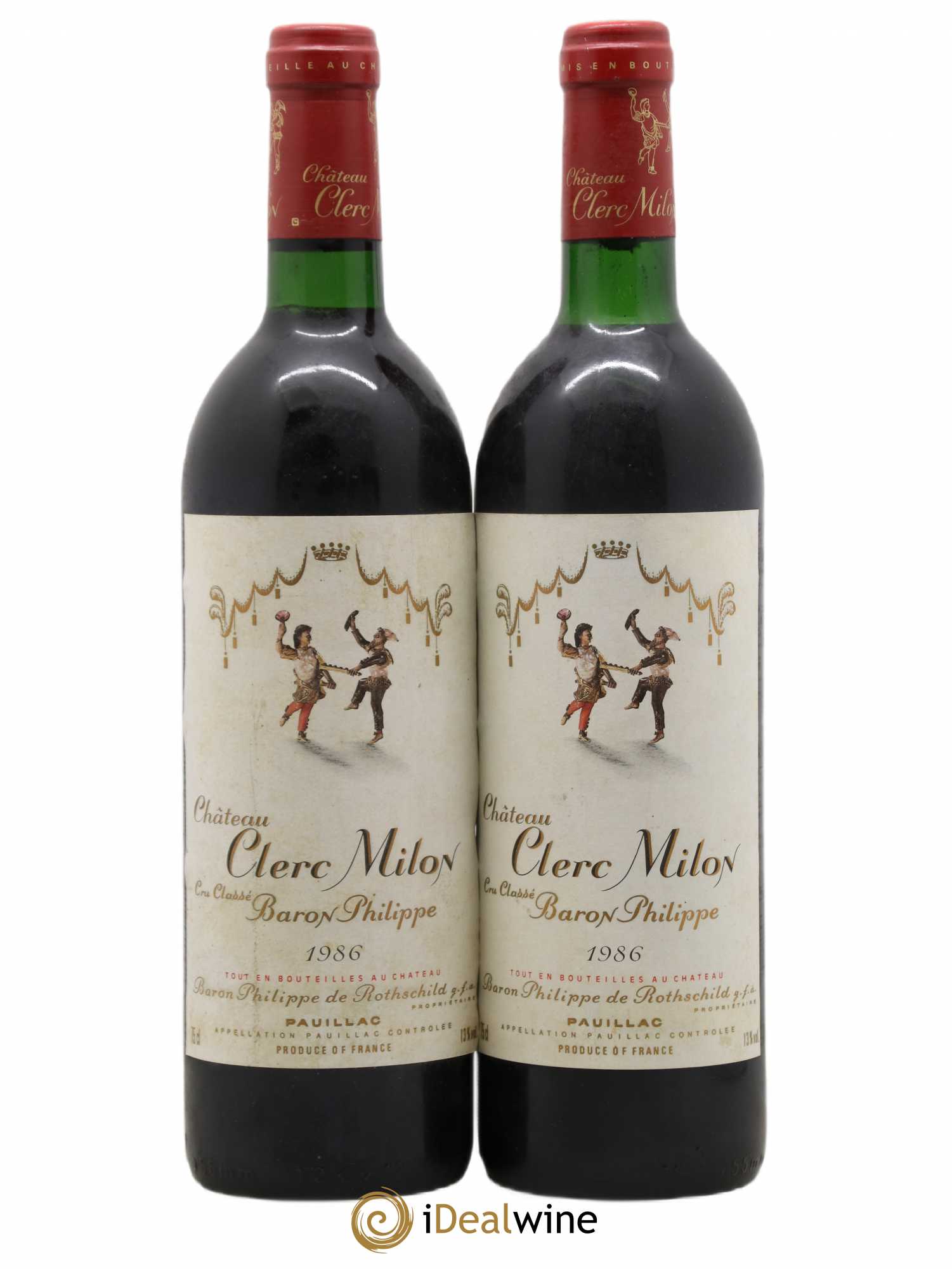 Château Clerc Milon 5ème Grand Cru Classé 1986 - Lot de 2 bouteilles - 0