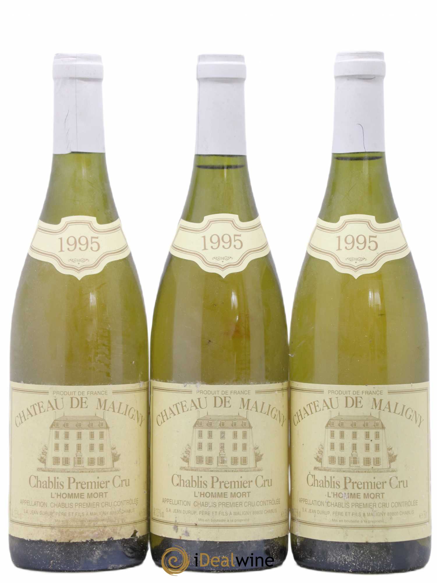 Chablis 1er Cru Homme Mort Durup Maligny 1995 - Posten von 3 Flaschen - 0