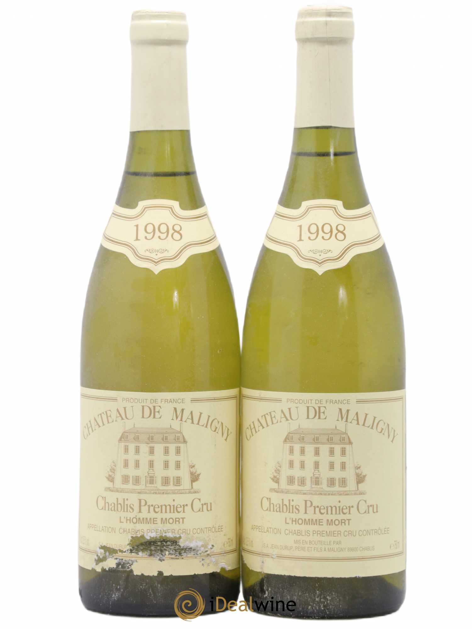 Chablis 1er Cru Homme Mort Durup Maligny 1998 - Posten von 2 Flaschen - 0
