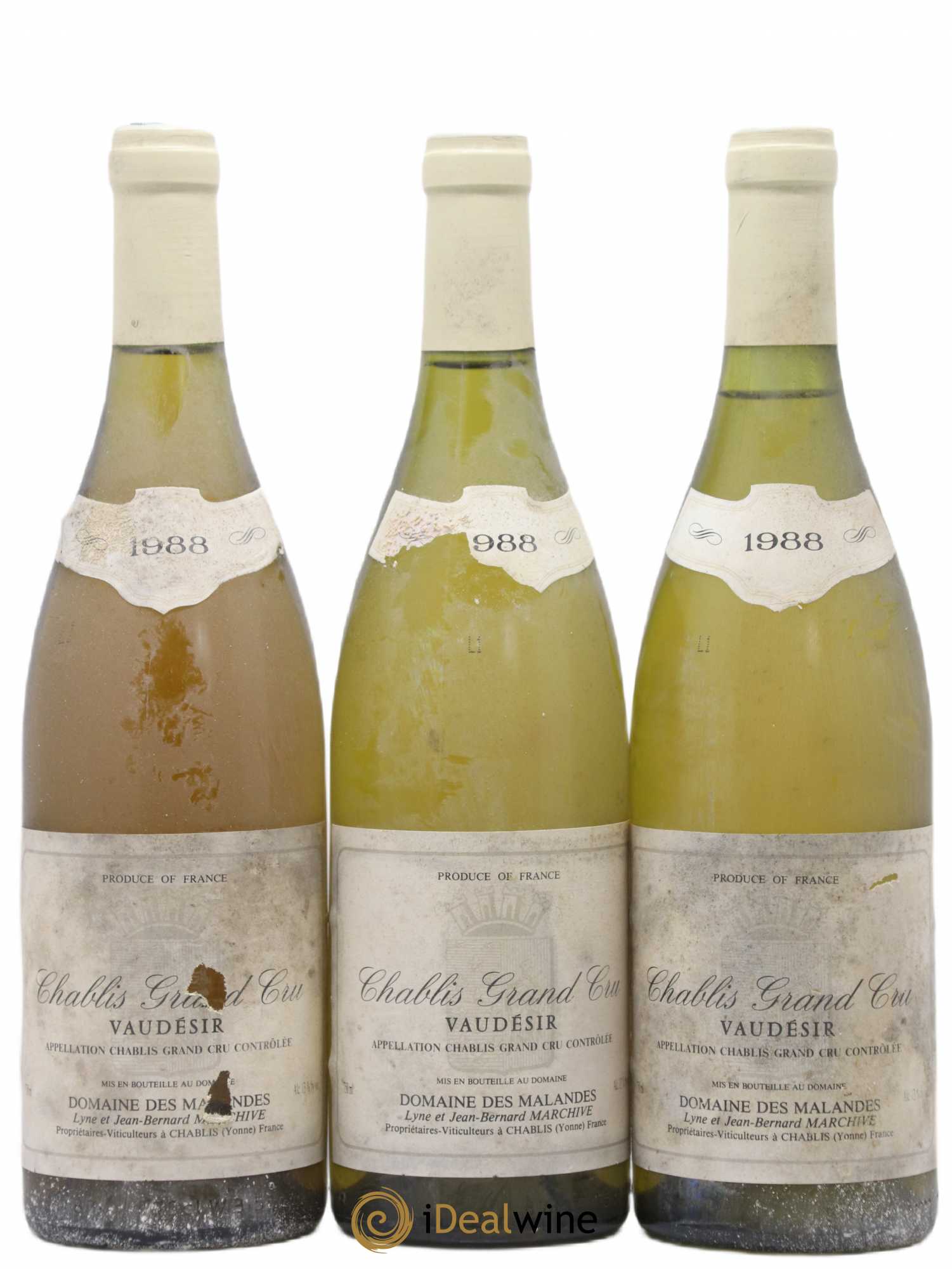 Chablis Grand Cru Vaudésir Domaine des Malandes 1988 - Posten von 3 Flaschen - 0