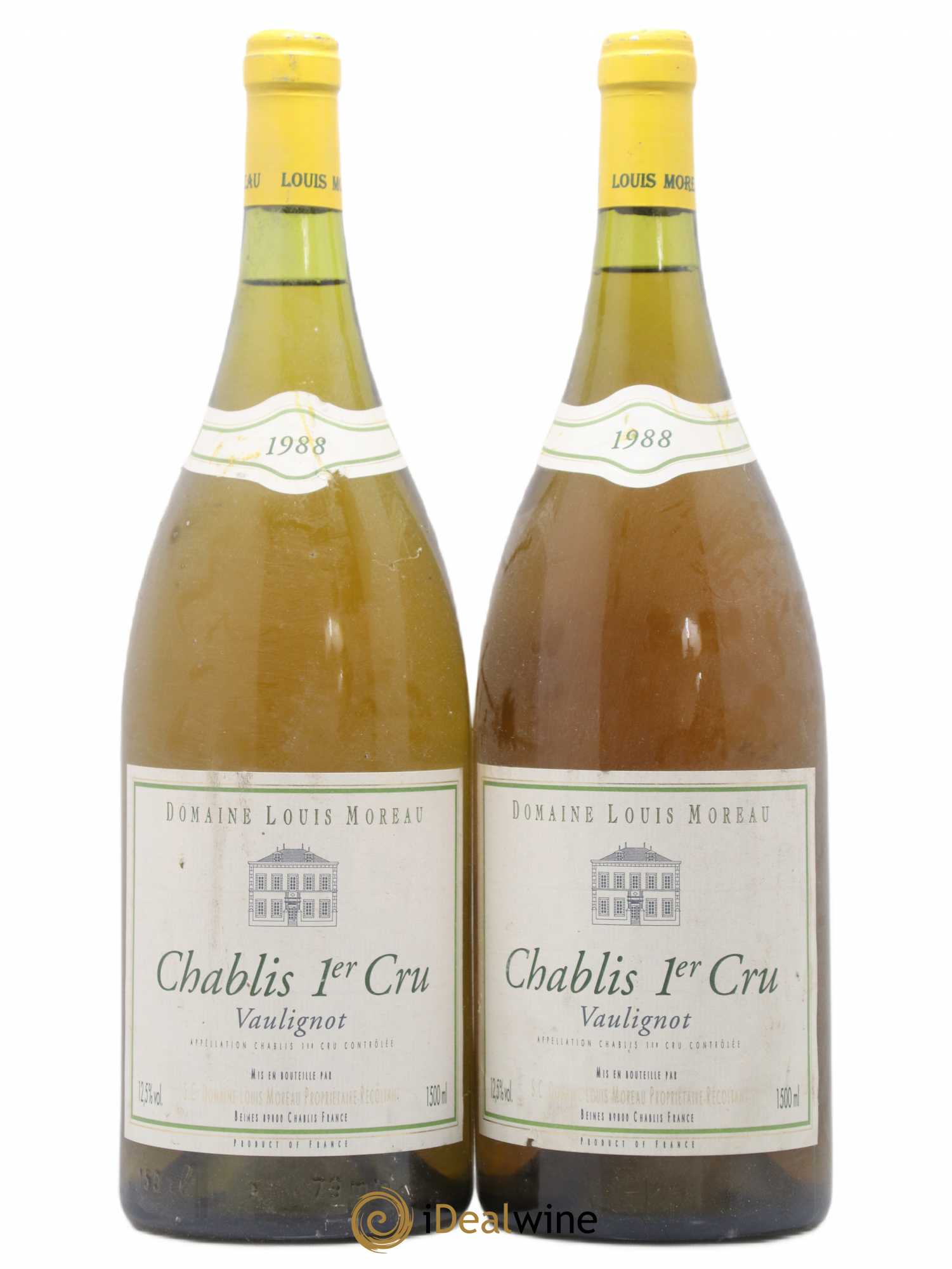 Chablis 1er Cru Vaulignot Louis Moreau 1988 - Posten von 2 Magnum - 0