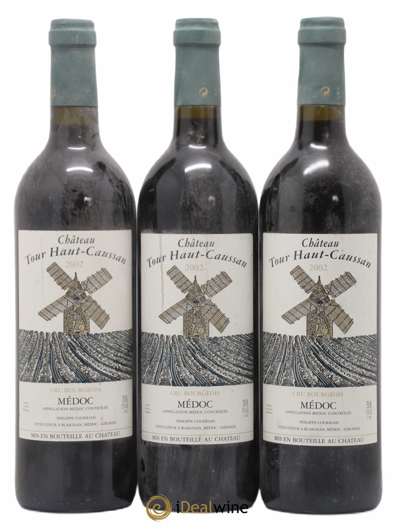 Château Tour Haut-Caussan Cru Bourgeois 2002 - Lot de 3 bouteilles - 0
