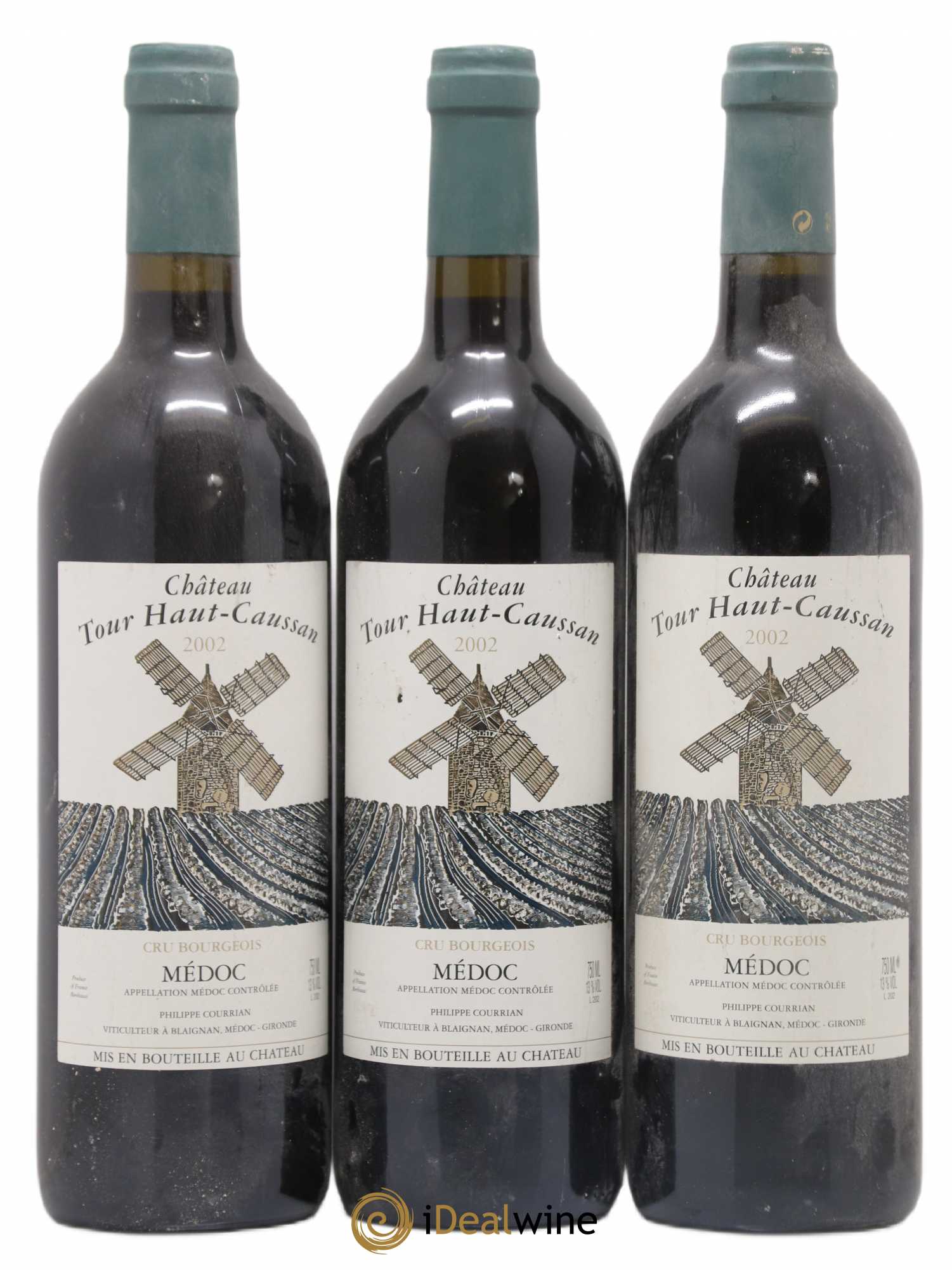 Château Tour Haut-Caussan Cru Bourgeois 2002 - Lot de 3 bouteilles - 0
