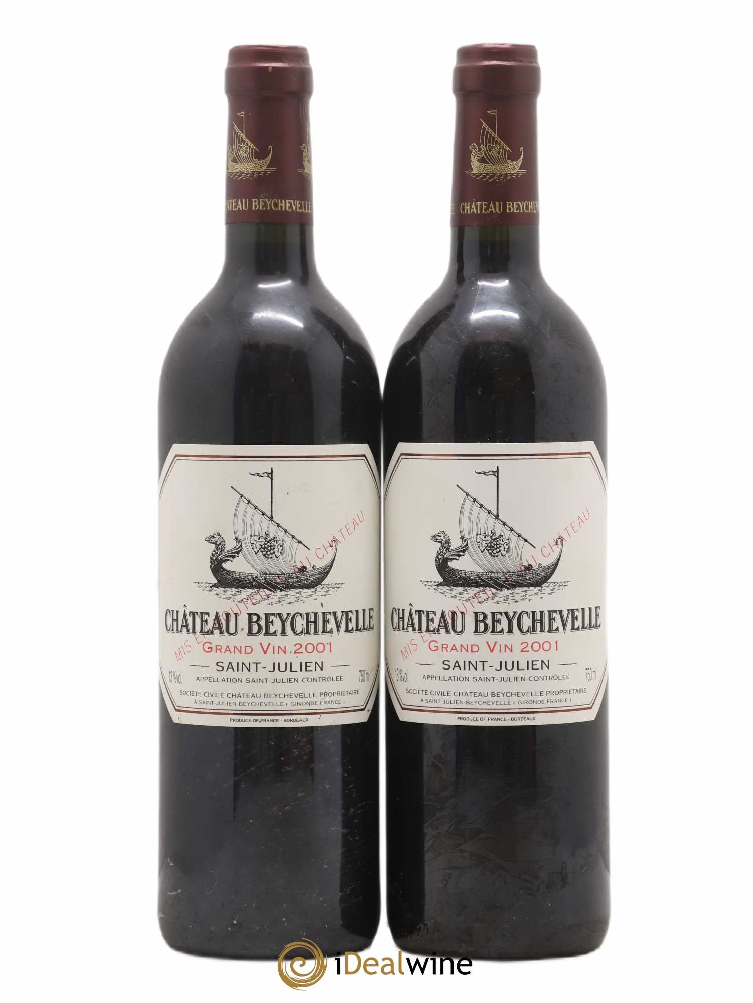 Château Beychevelle 4ème Grand Cru Classé 2001 - Lot de 2 bouteilles - 0