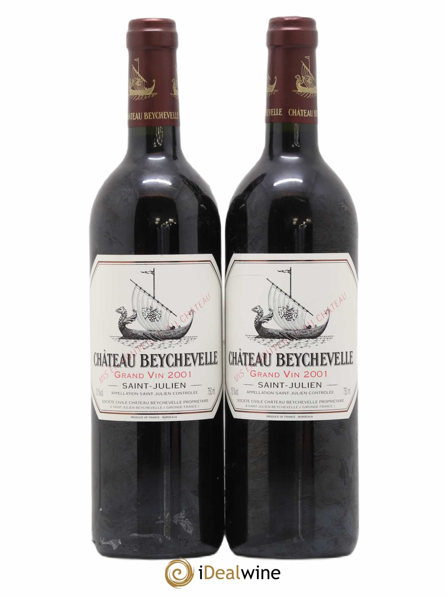 Château Beychevelle 4ème Grand Cru Classé 2001 - Lot de 2 bouteilles - 0
