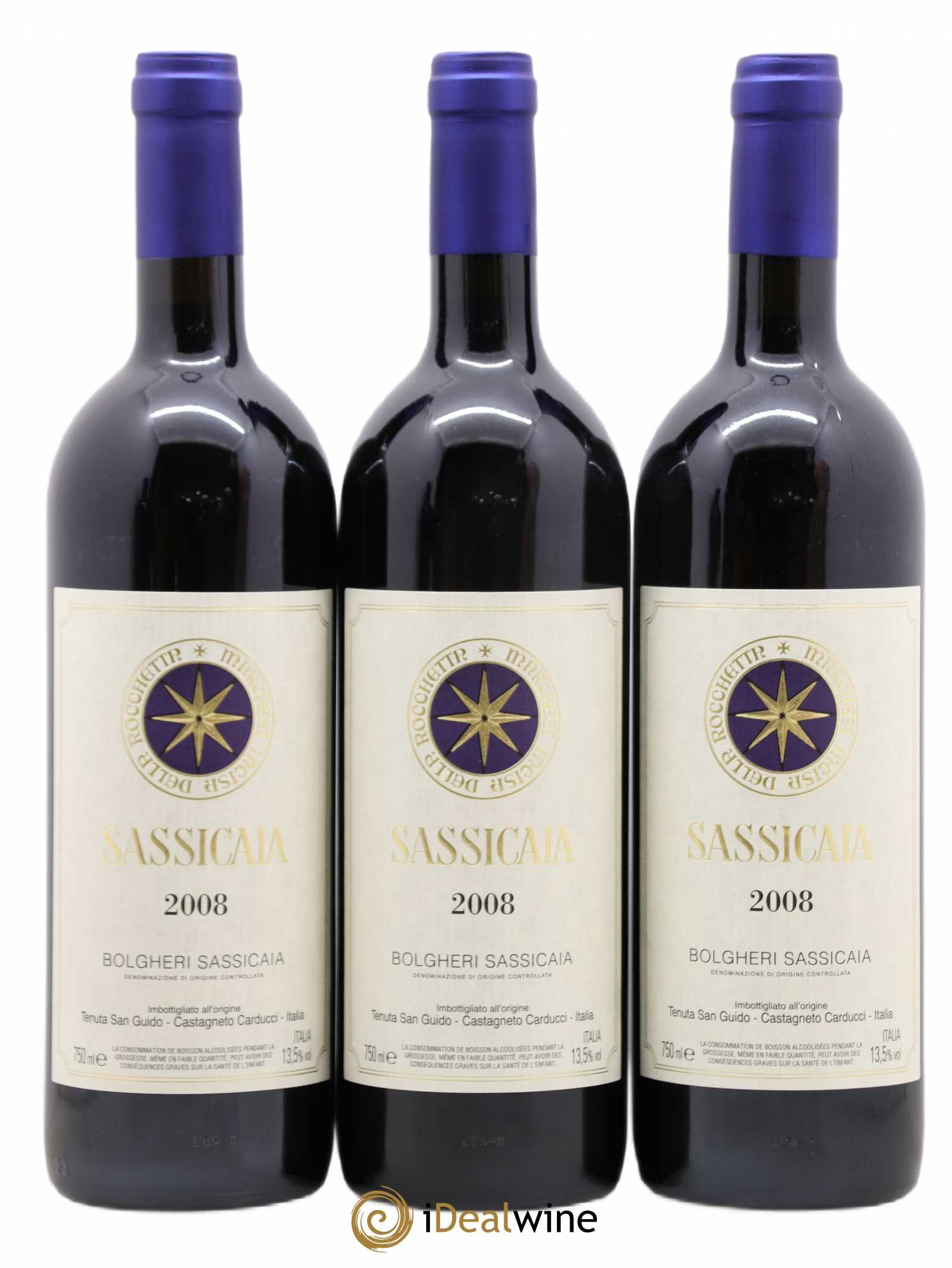 Bolgheri DOC Sassicaia Tenuta San Guido caisse prestige 2008 - Lot de 12 bouteilles - 1