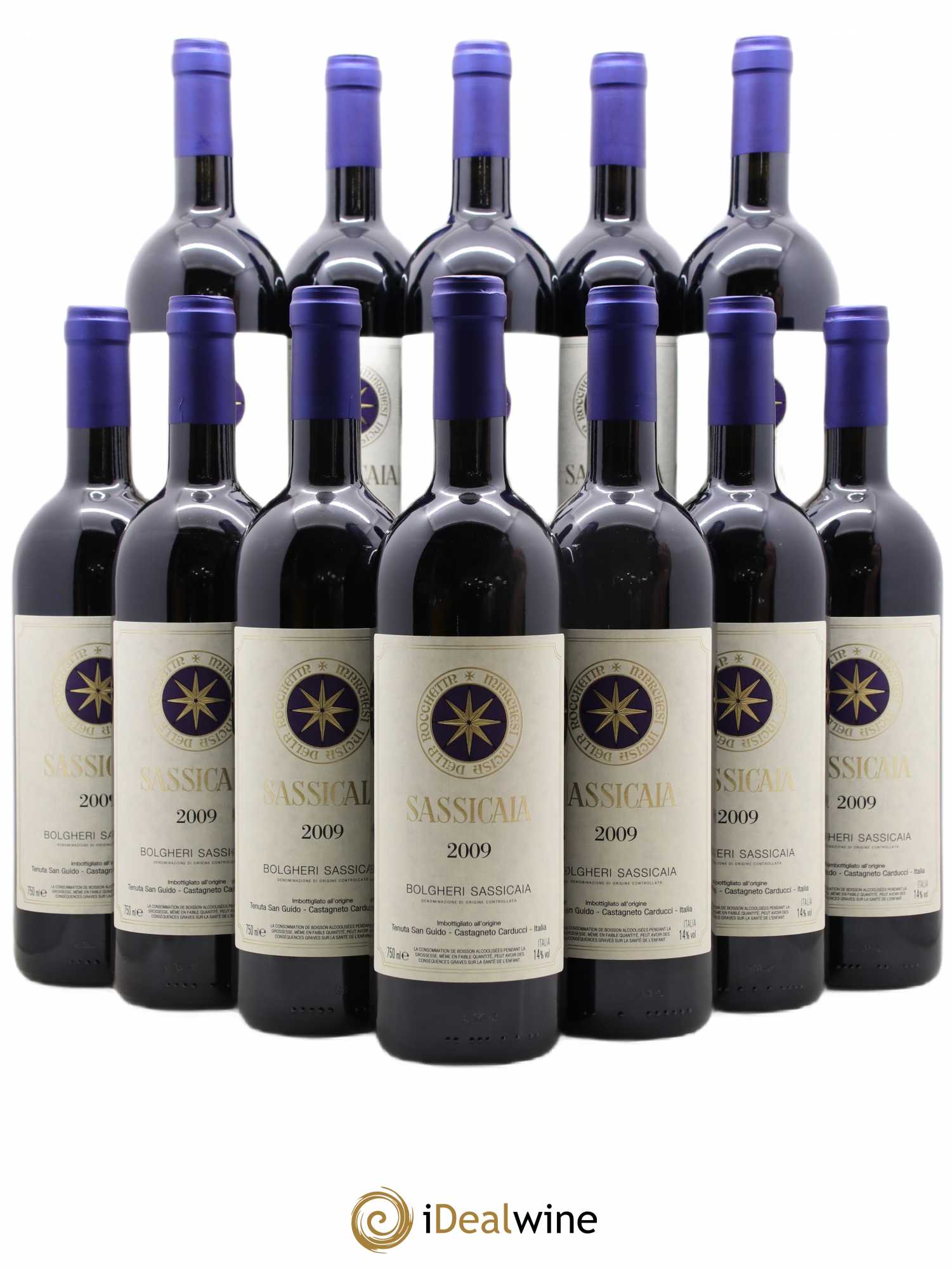 Bolgheri DOC Sassicaia Tenuta San Guido 2009 - Lot de 12 bouteilles - 0